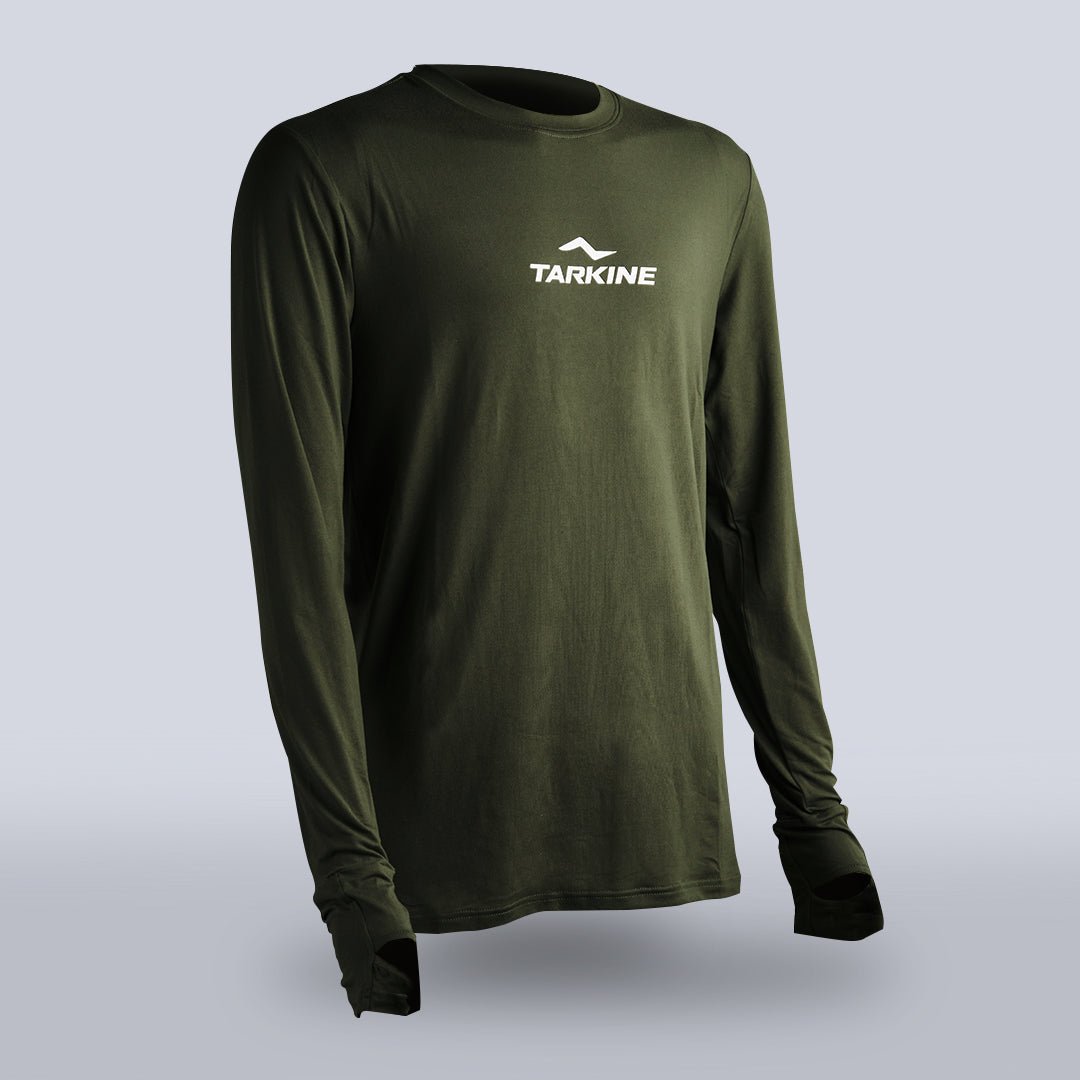 Women's Tarkine Long Sleeve Ultra-Eco Run Tee (Dark Green/Standard Thickness) - Premium from TARKINE SPORT - Just $79.95! Shop now at TARKINE RUNNING