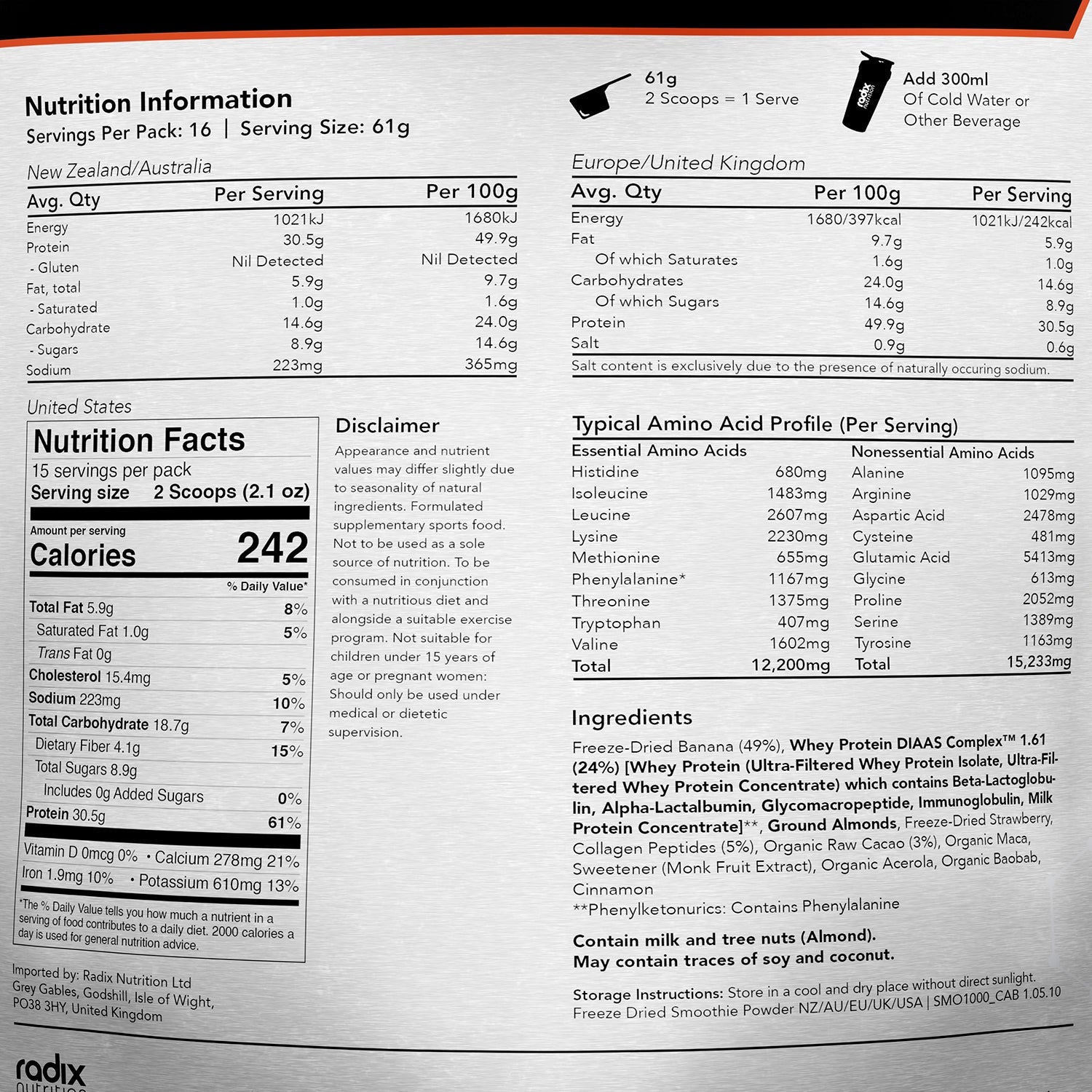 Ultimate Recovery Smoothie - Cacao & Banana / Bulk Bag