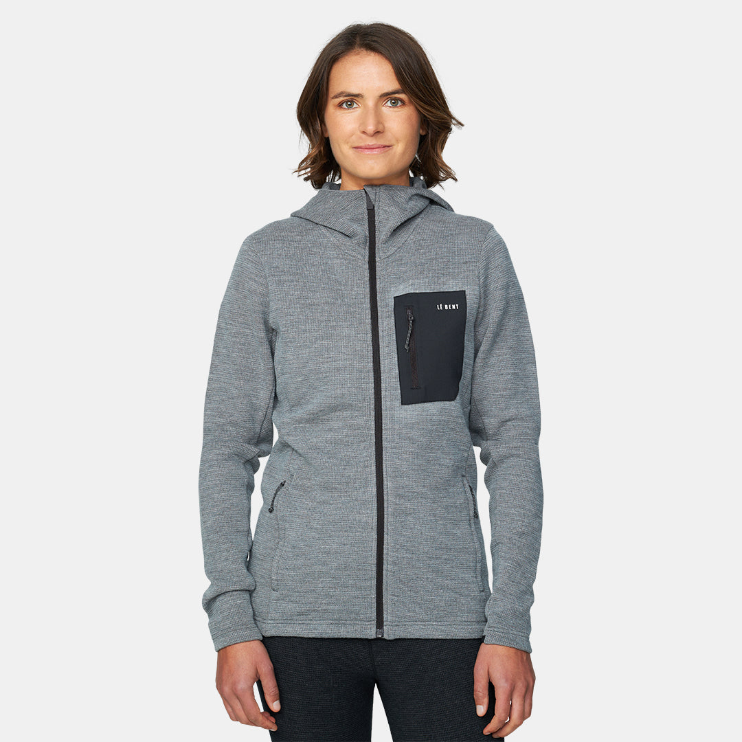 Womens Sentinel Midweight Waffle Knit Zip Hoody