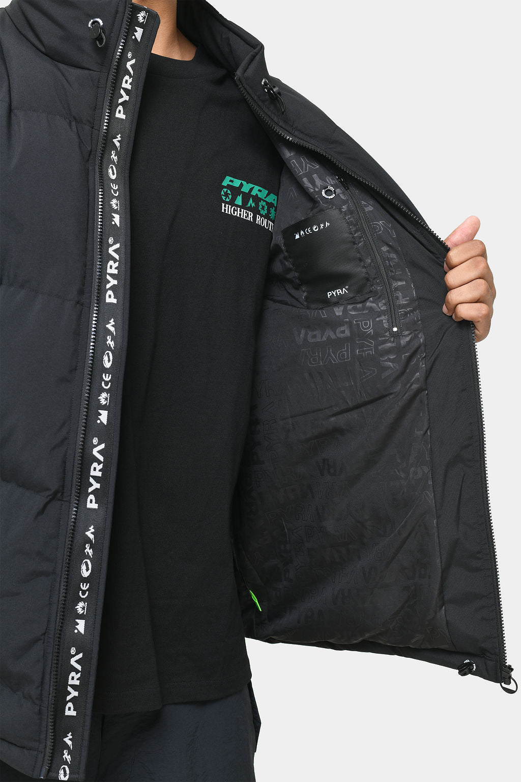 PYRA Padded Puffa Jacket Black