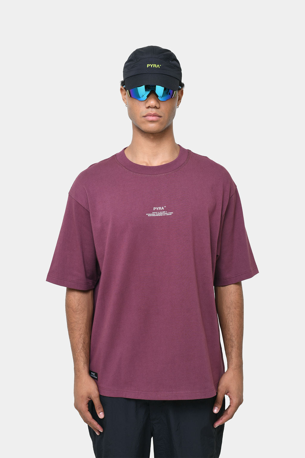 STACKED BOX LOGO TEE - WINE