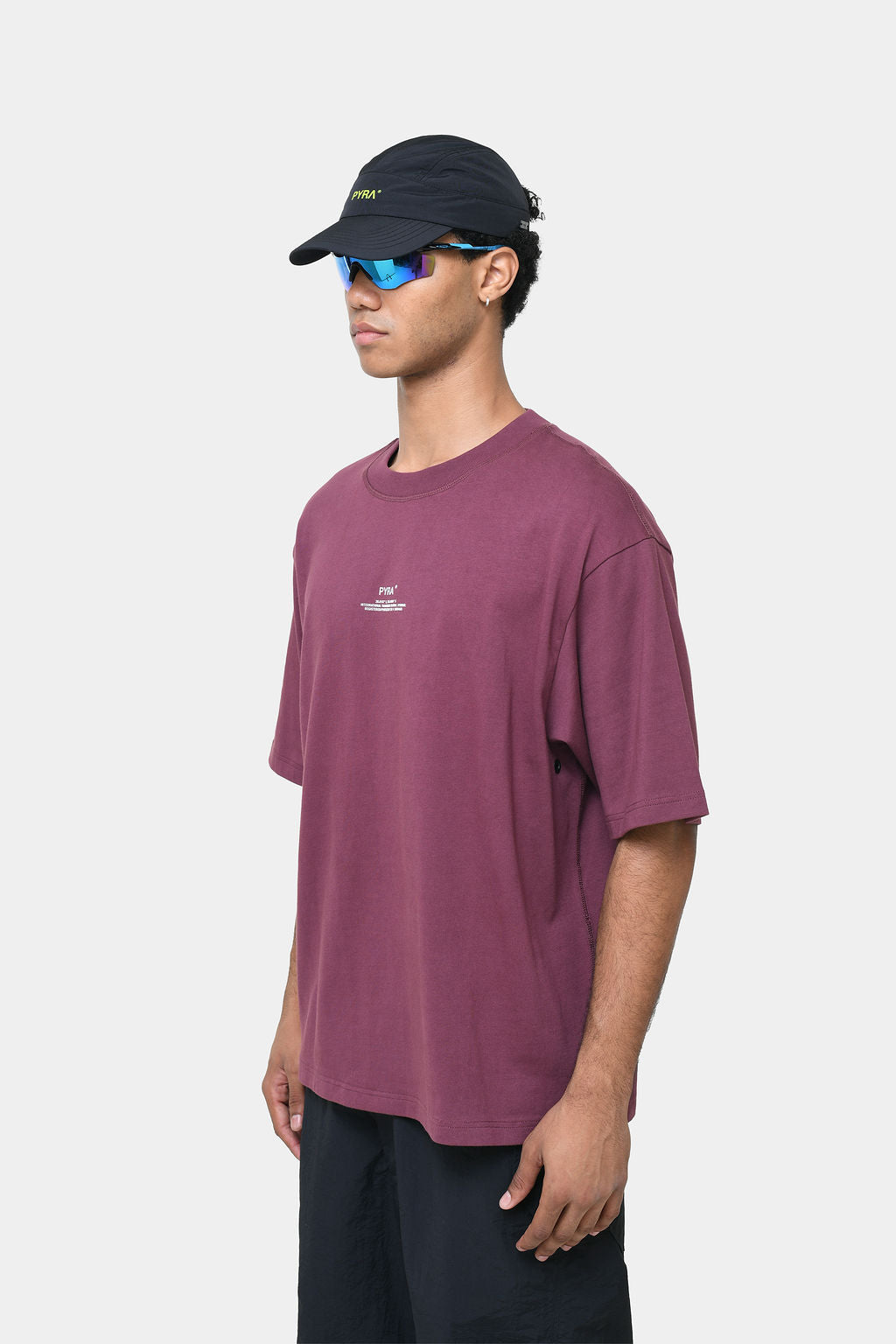 STACKED BOX LOGO TEE - WINE