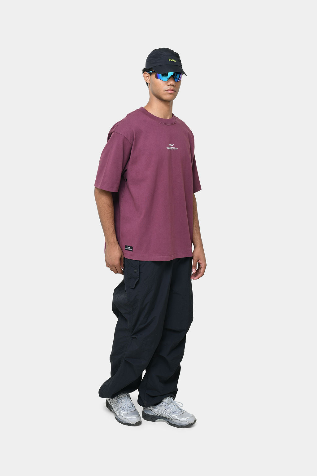 STACKED BOX LOGO TEE - WINE