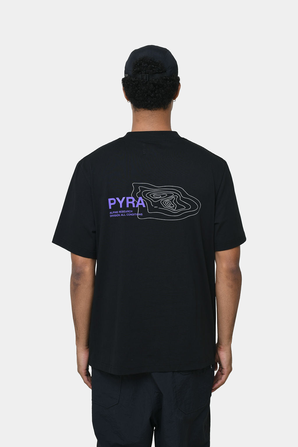 TOPOGRAPHIC TEE- BLACK