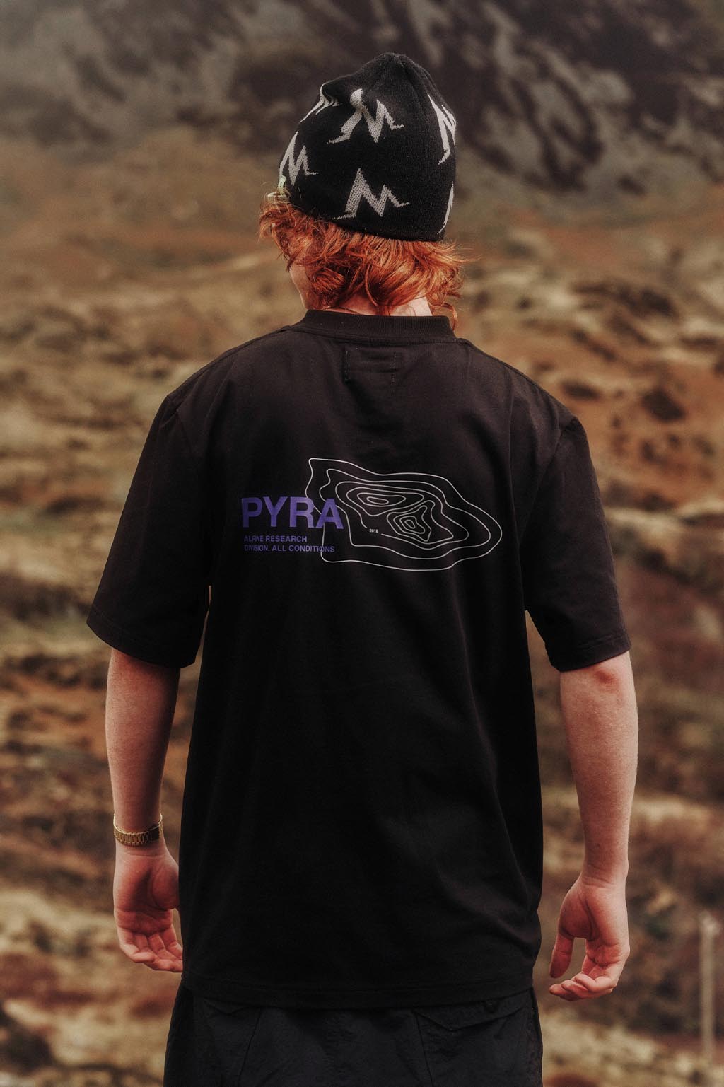 TOPOGRAPHIC TEE- BLACK