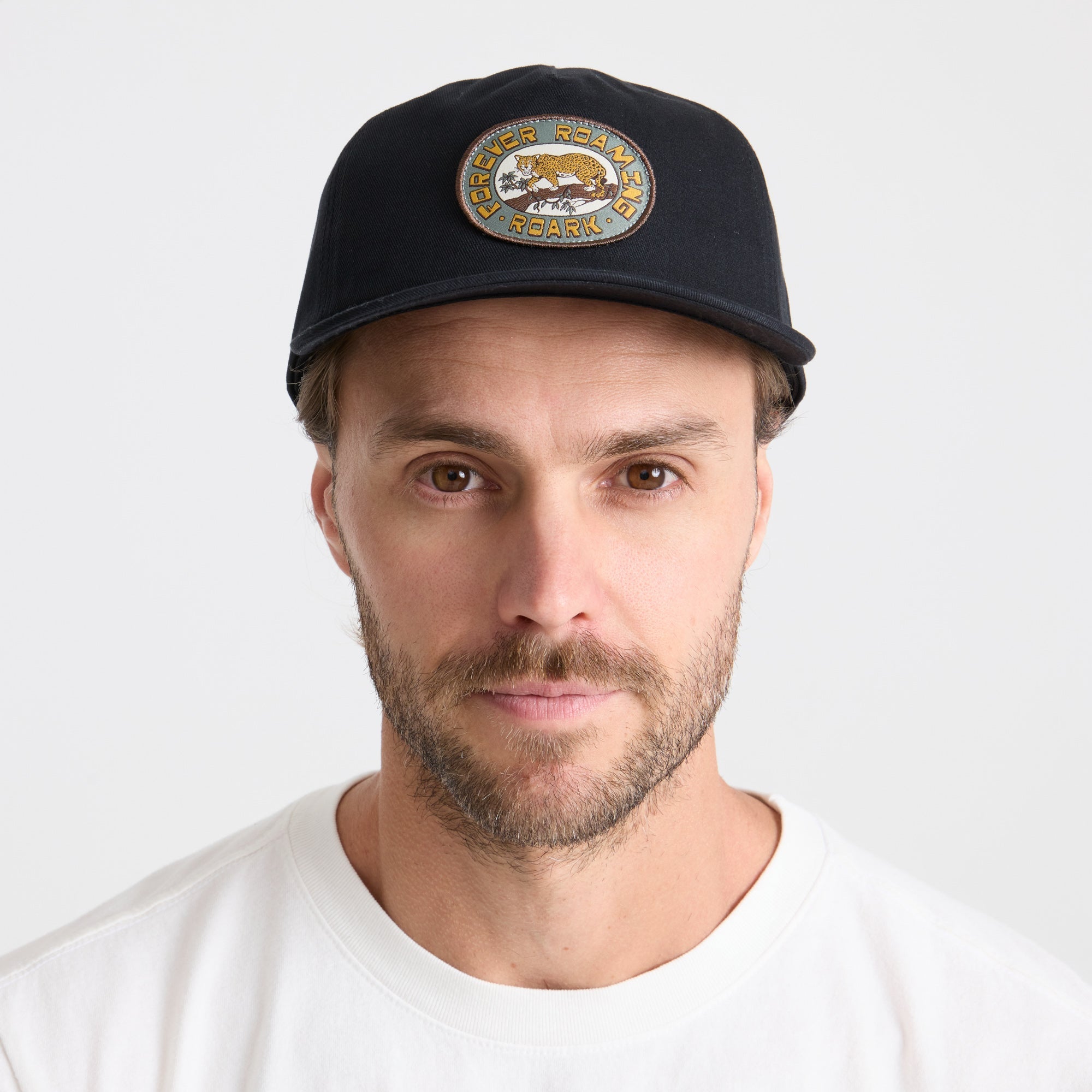 Stylish black Roark adventure cap, perfect for outdoor explorations and travel