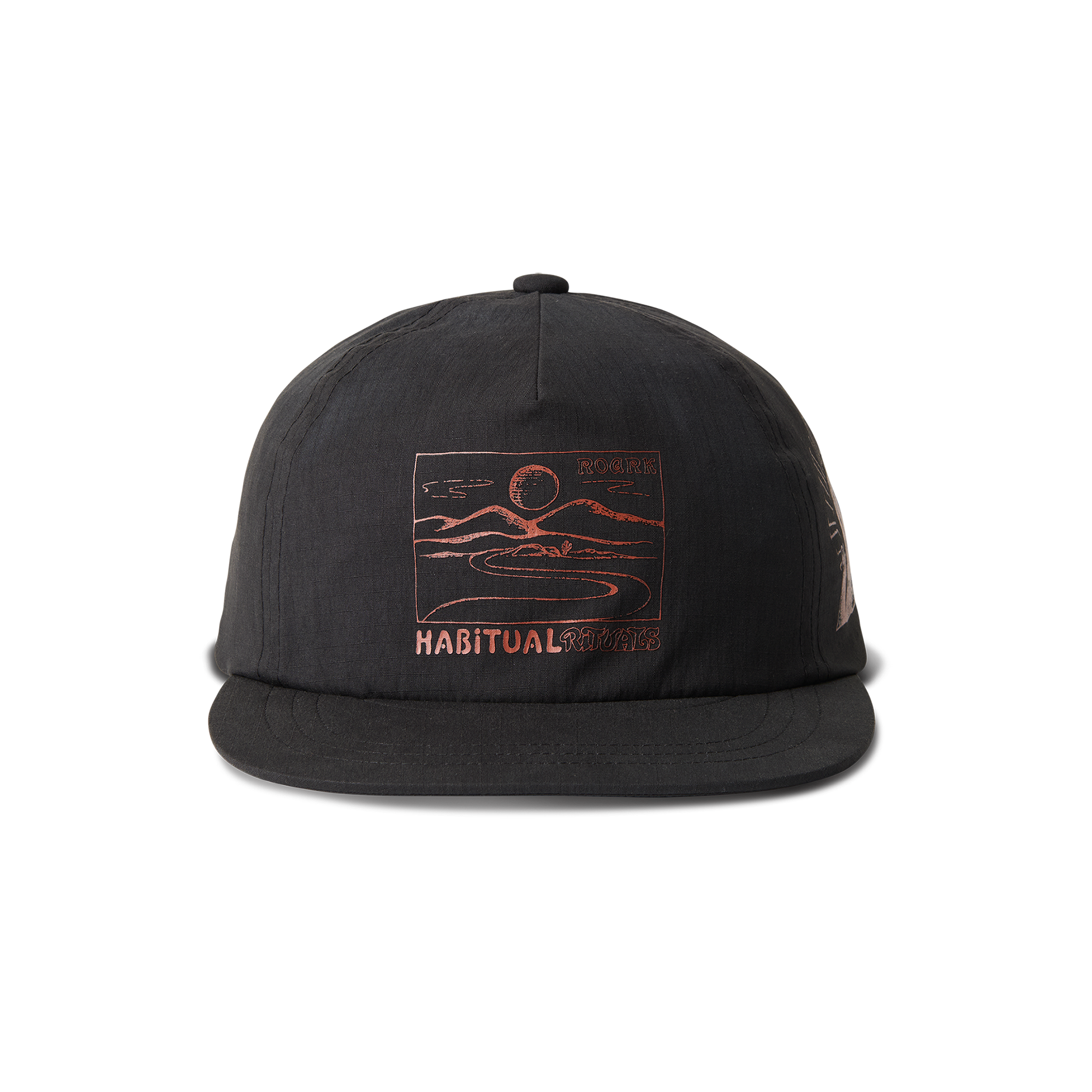 Roark black cricket cap, perfect for outdoor adventures and travel.