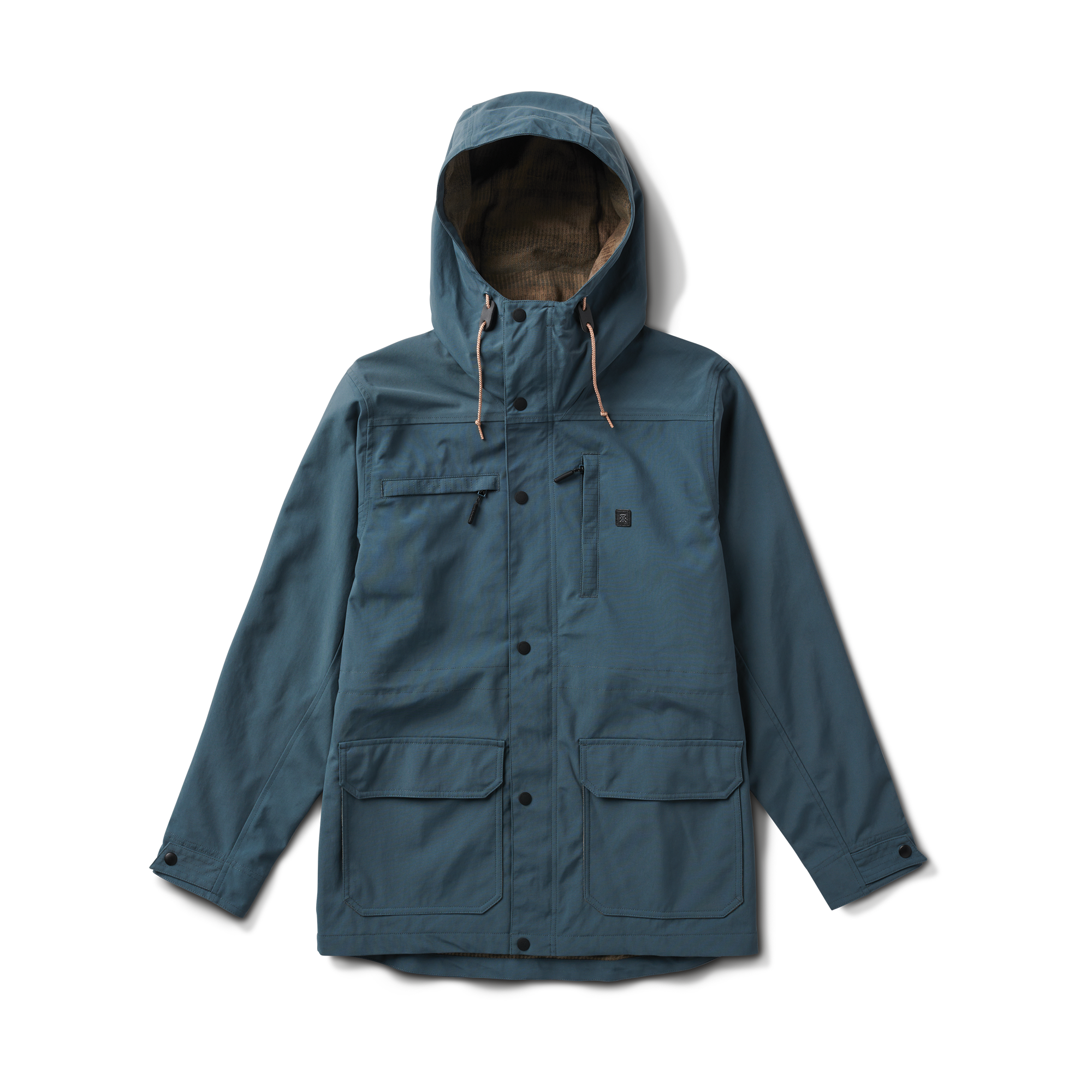 Roark Fjordsman Jacket: Close-up back view in Blue.