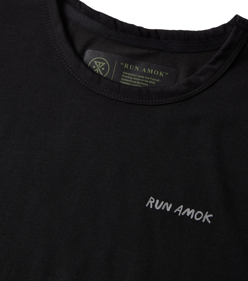 Roark Mathis Core Short Sleeve Tee in Black, showcasing a close-up of the back graphic.