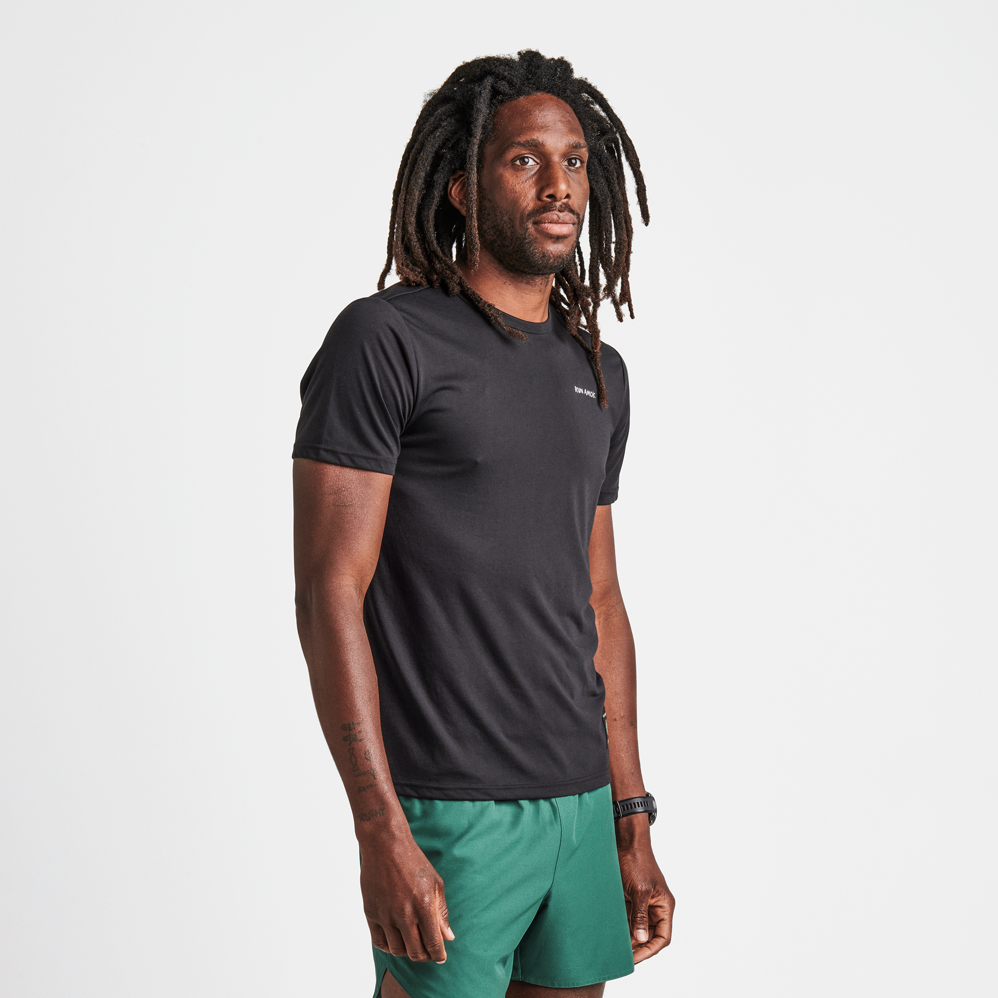 Roark Mathis Core Short Sleeve Tee in Black, showcasing a front view of the tee.