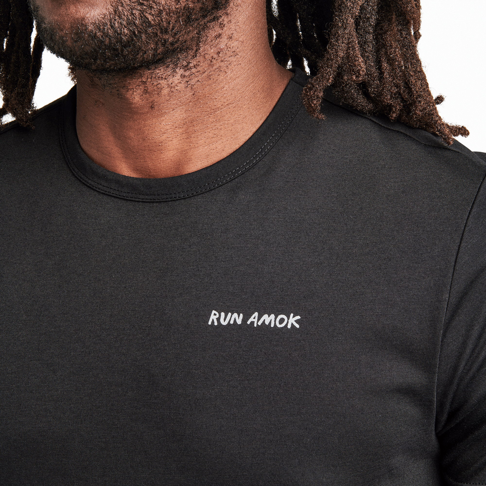 Roark Mathis Core Short Sleeve Tee in Black, showcasing a side view of the tee.