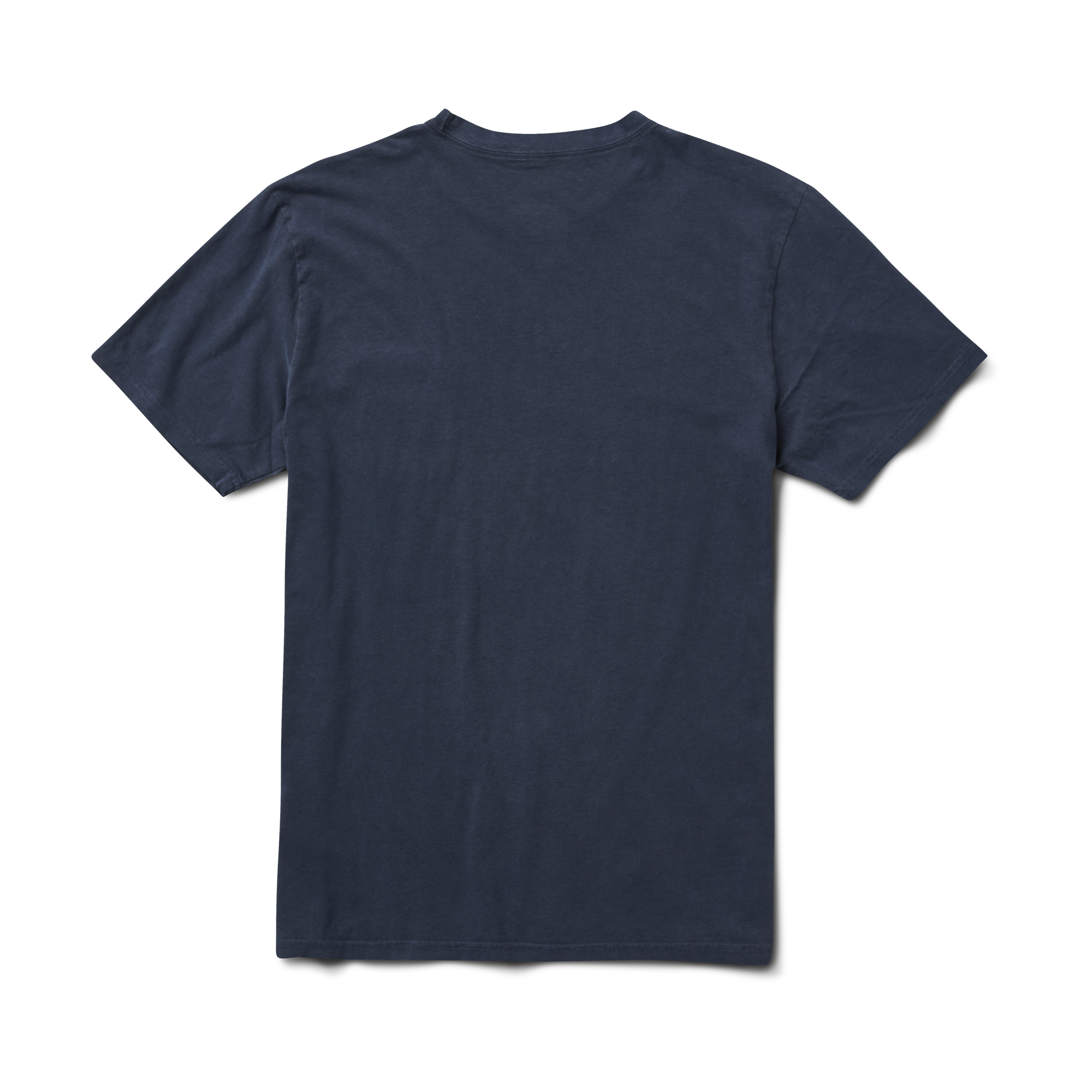 A close-up image of the Roark Made To Fade Short Sleeve Tee in Washed Navy, showcasing the details and craftsmanship. Shop the official Roark store now.