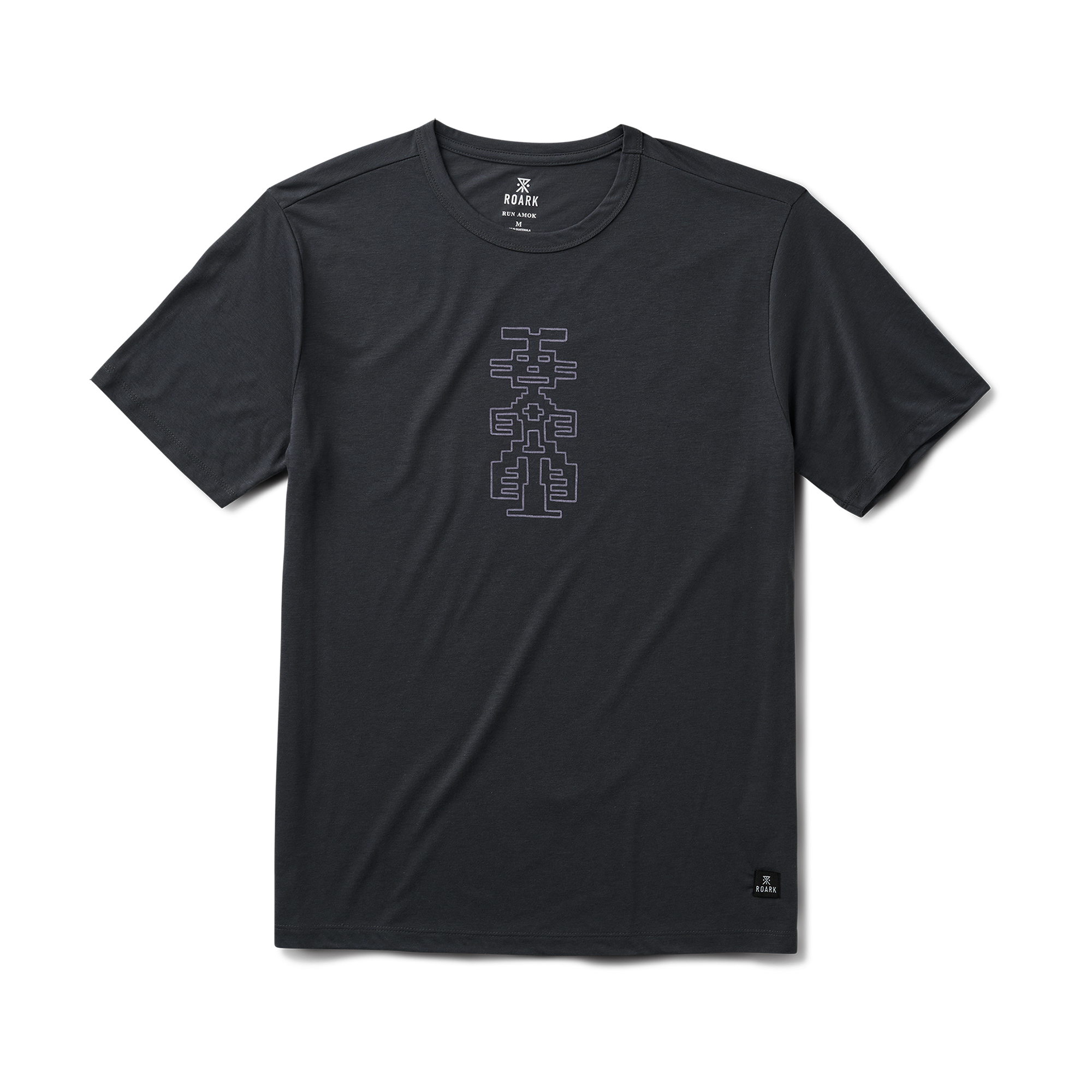 Grey active shirt with visible sleeve, designed for adventure and travel, by Roark.