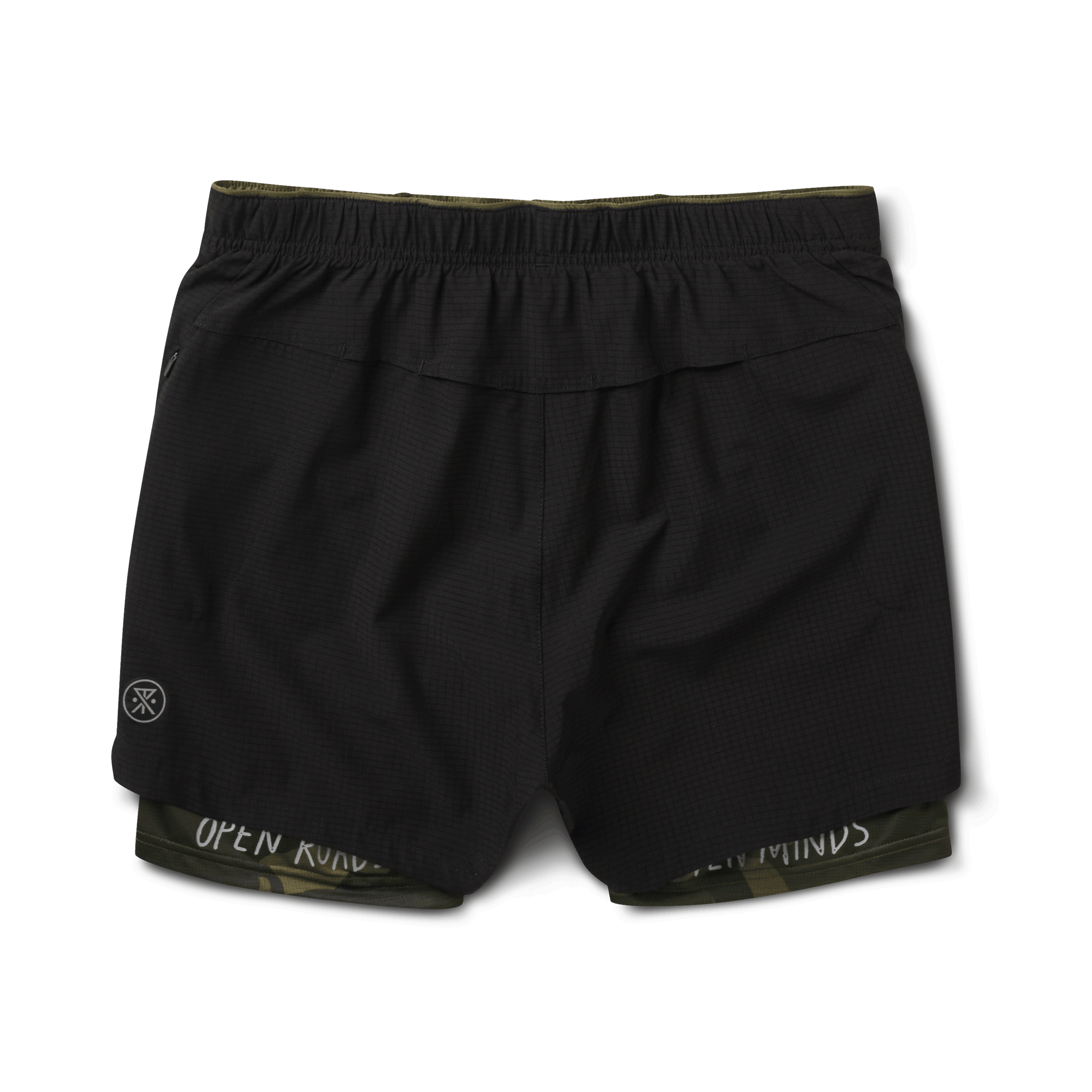 The back of Roark's Bommer Shorts 3.5" - Black