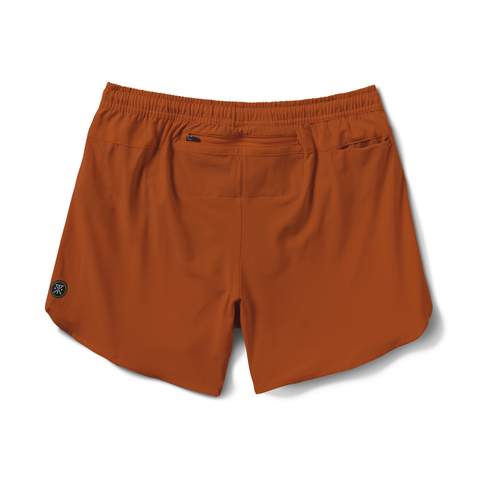 Vibrant orange active rugby shorts designed for adventure and outdoor activities, showcasing Roark's commitment to durable and functional travel wear.