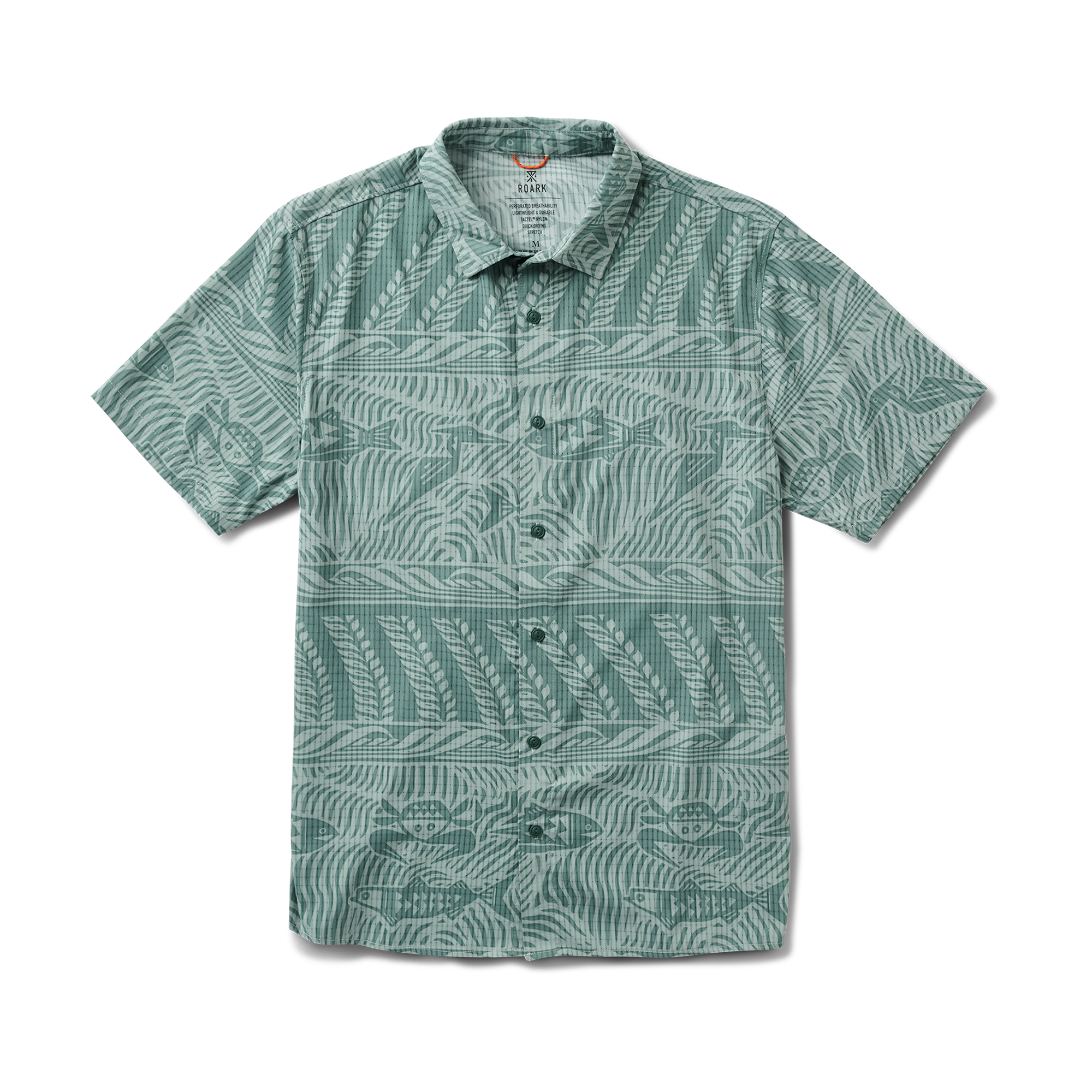 Men's functional active shirt with visible collar and buttons, ideal for travel and adventure