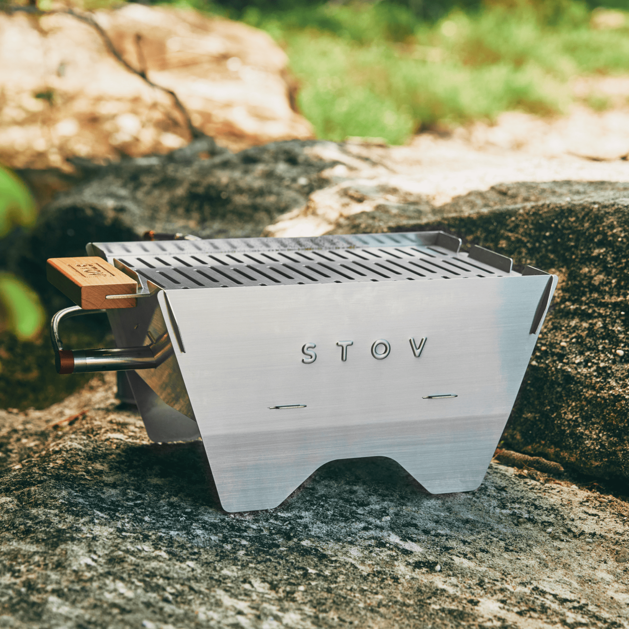 STOV Portable Gas BBQ set up for picnic by the beach