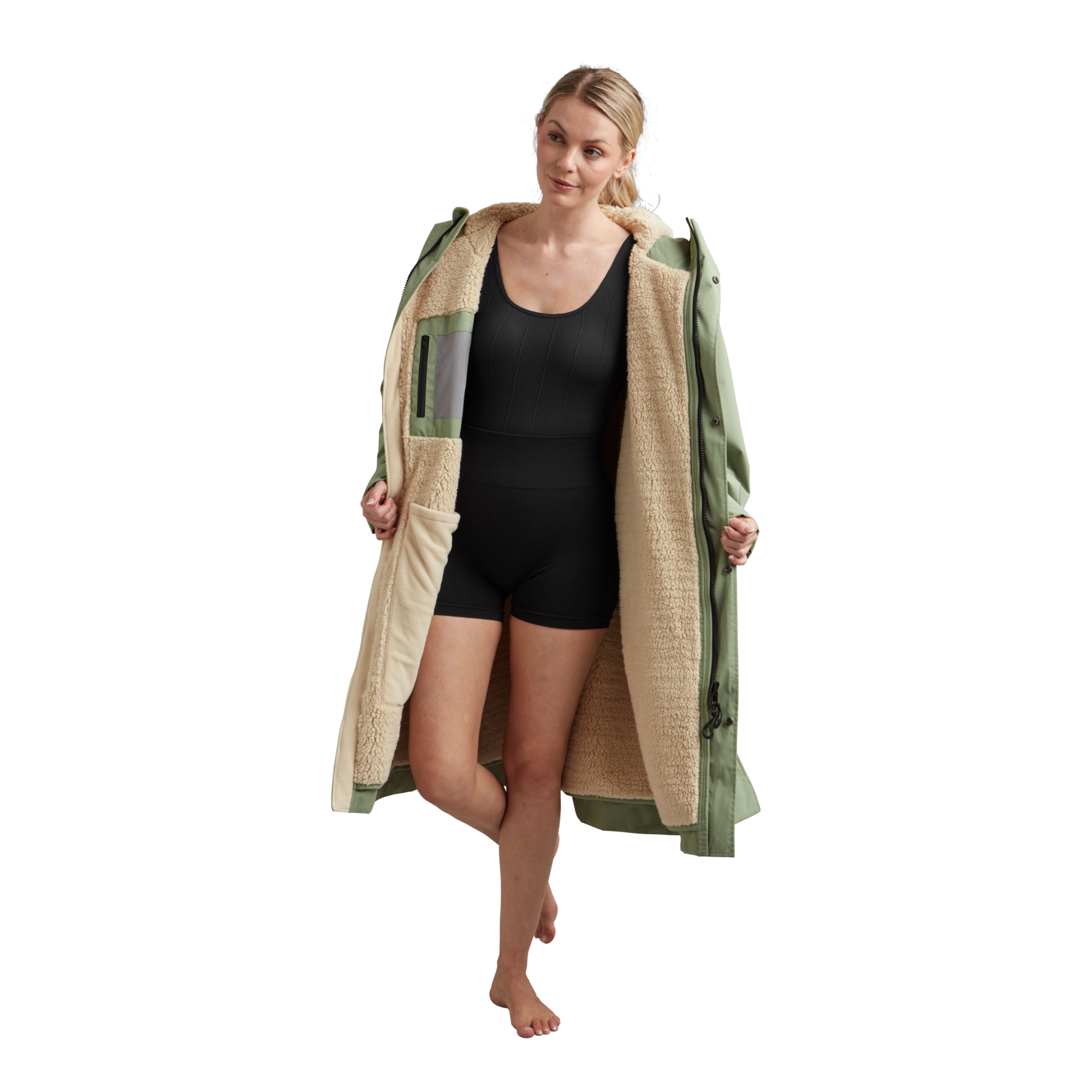 Women's Long Sleeve Dry Waterproof Changing Robe Alter EVO - Sage Green