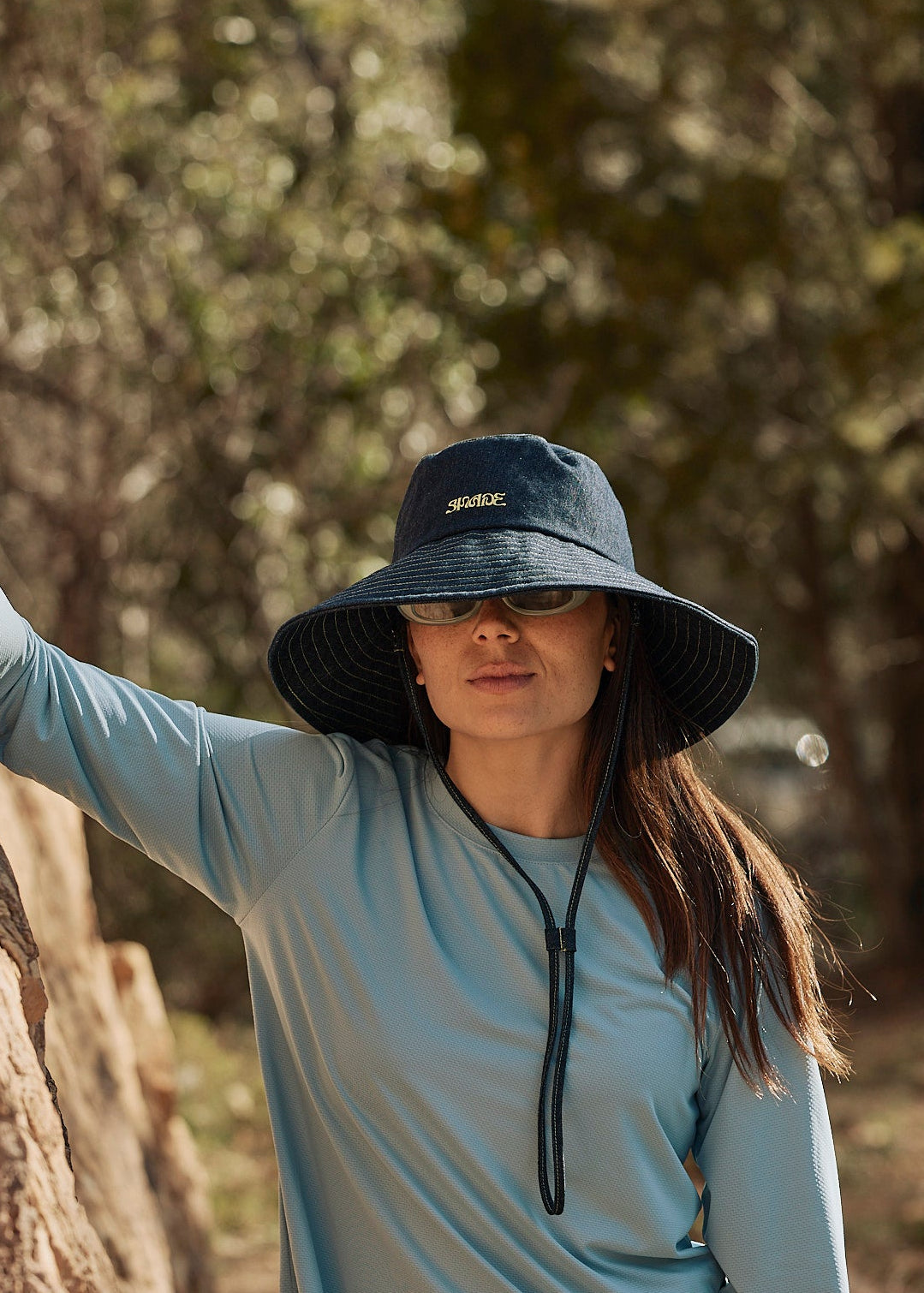 Sun Ray UPF50+ Sun protection shady wide brim hat denim blue