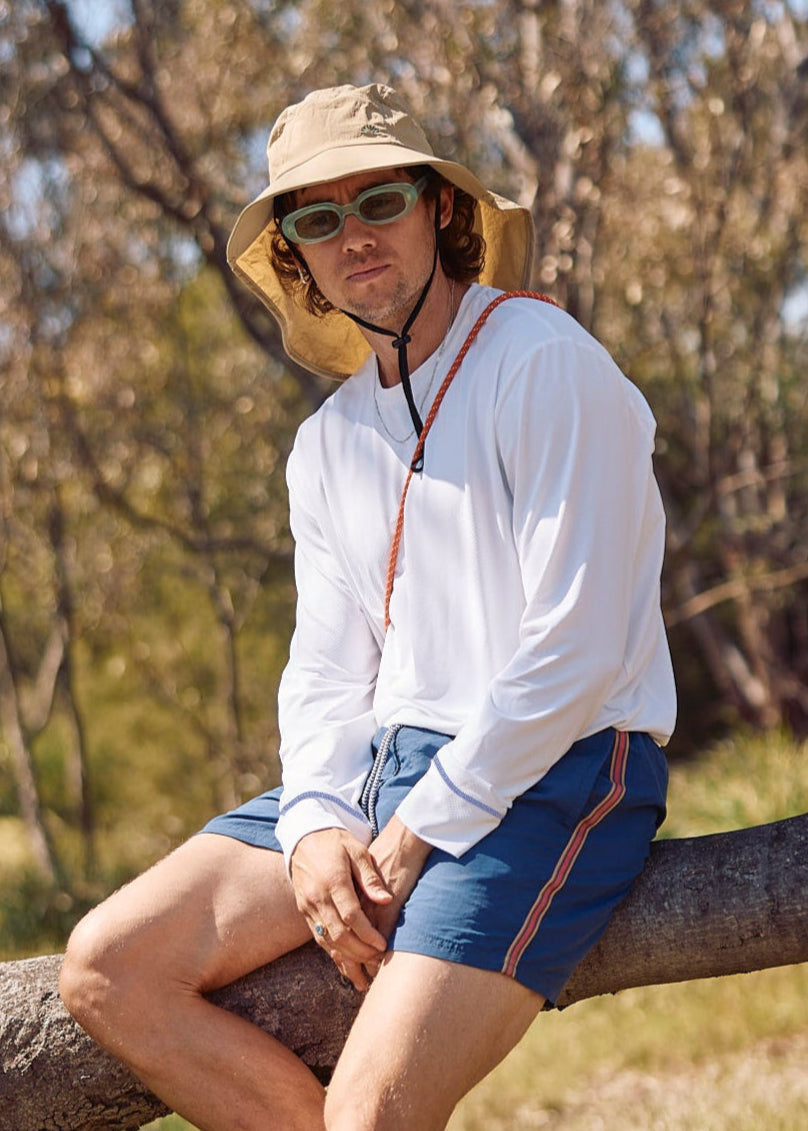 Sun Ray UPF50+ Sun Protection Clothing All G Long Sleeve Tee White