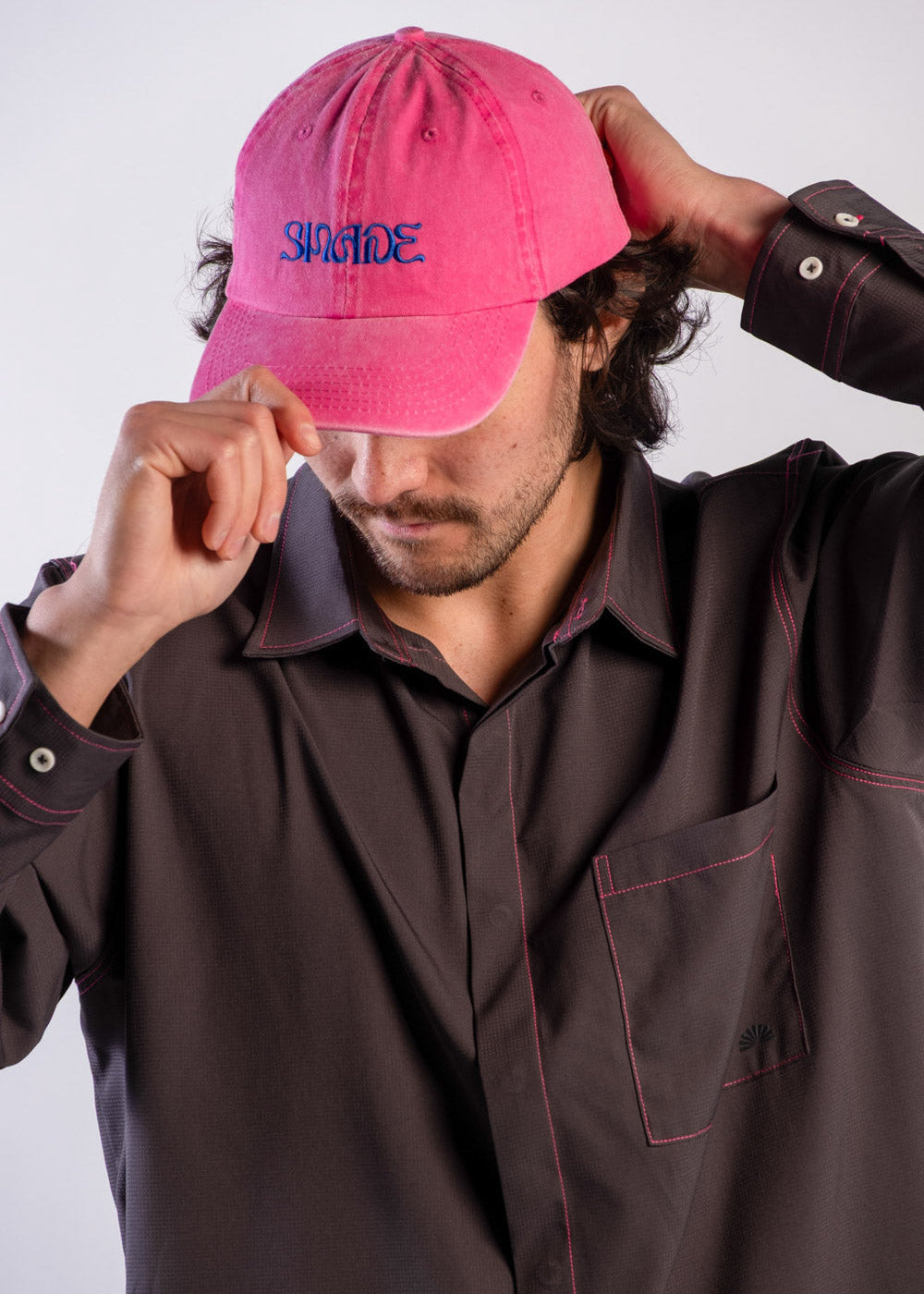 Person wearing a Sun Ray UPF50+ sun protection sun shirt charcoal