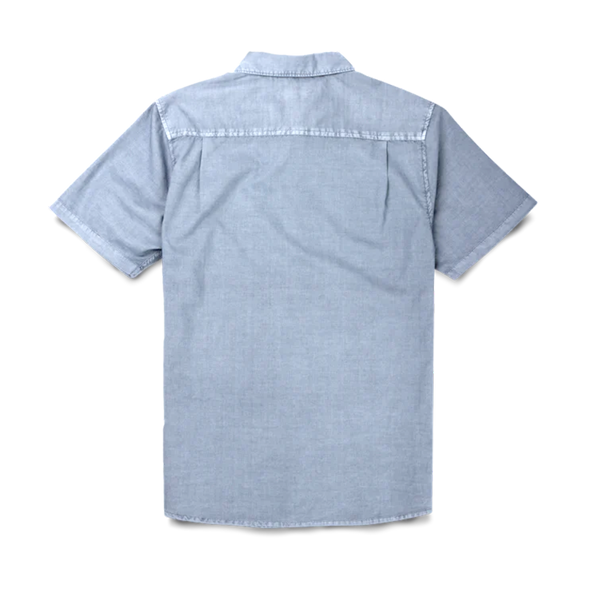 Sturdy denim active shirt featuring detailed stitching on collar and sleeves, secured with robust buttons, perfect for outdoor adventures.