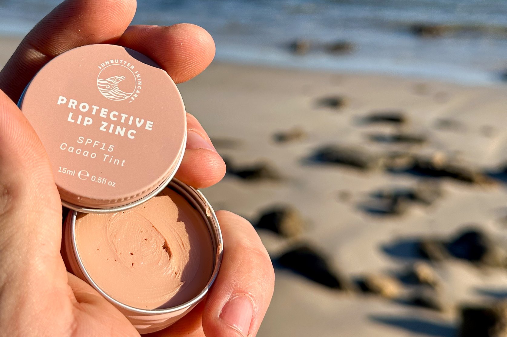 SPF15 Protective Lip Zinc - Cacao Tint SunButter Skincare 