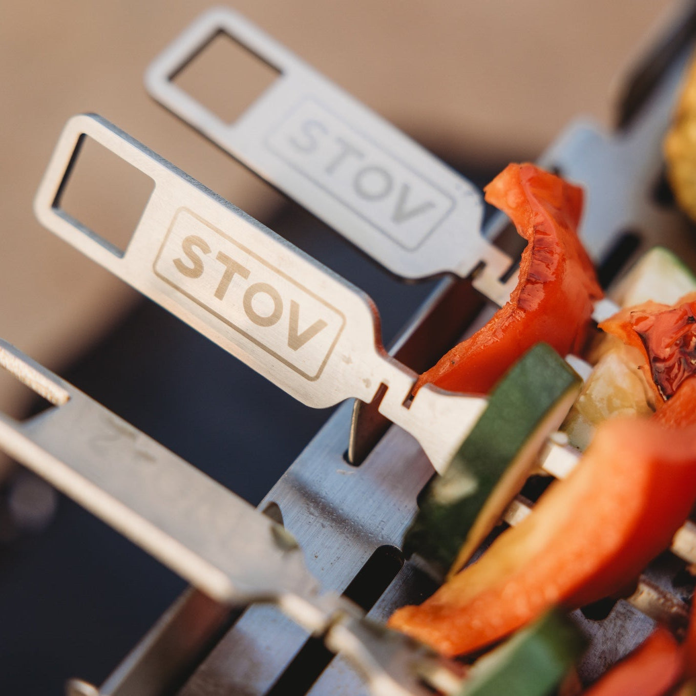 The best BBQ skewers from STOV cooking amazing food on the barbecue during camping.
