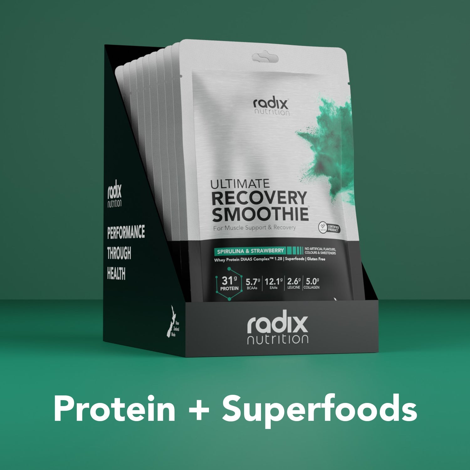 Ultimate Recovery Smoothie - Spirulina & Strawberry / 10 x Single Serve