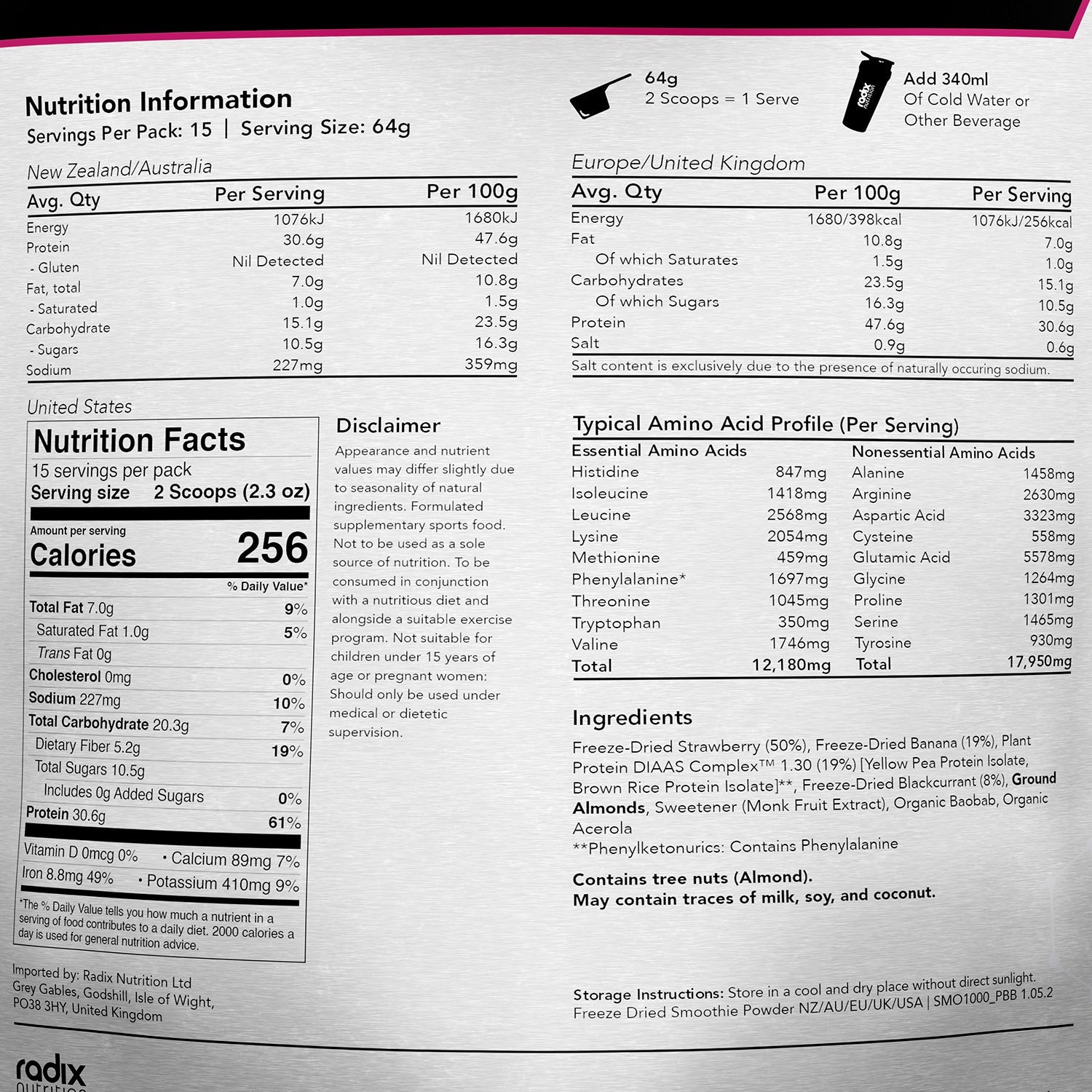 Ultimate Recovery Smoothie - Berry & Banana / 1kg Bulk Bag