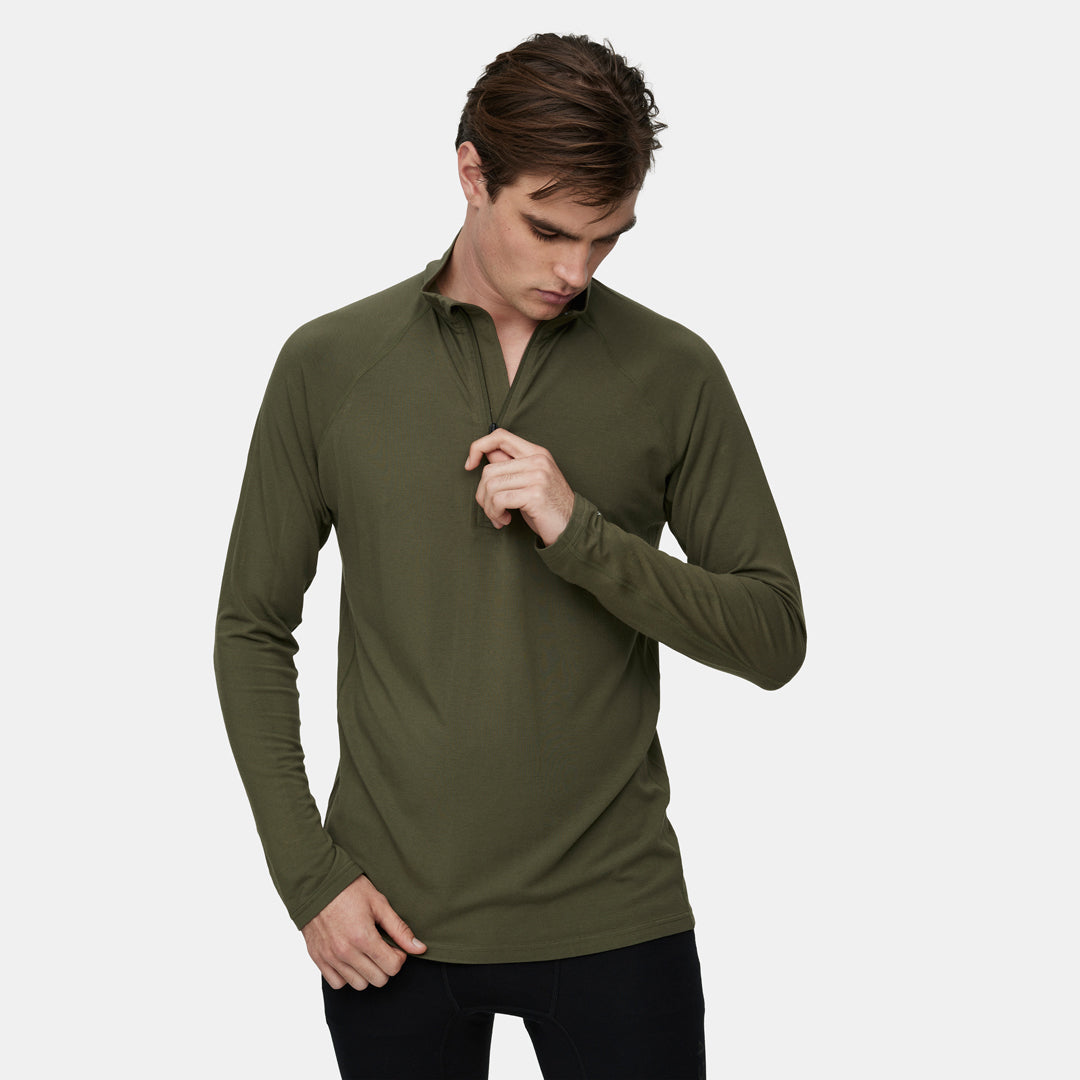 Mens Merino Midweight Base Layer 1/4 Zip