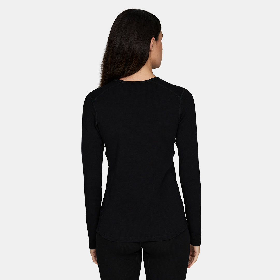 Womens Merino Heavyweight Grid Fleece Base Layer Crew