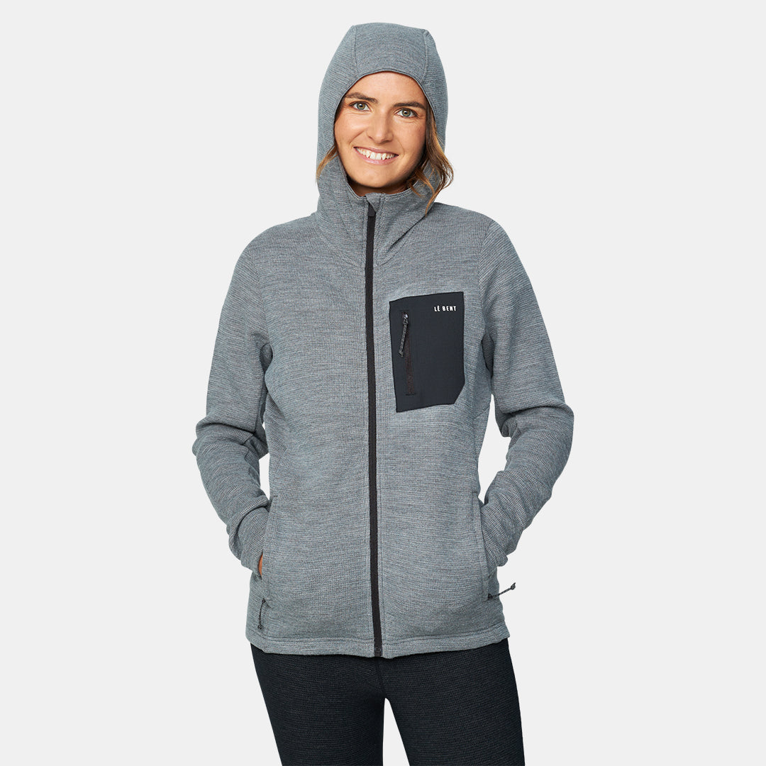 Womens Sentinel Midweight Waffle Knit Zip Hoody