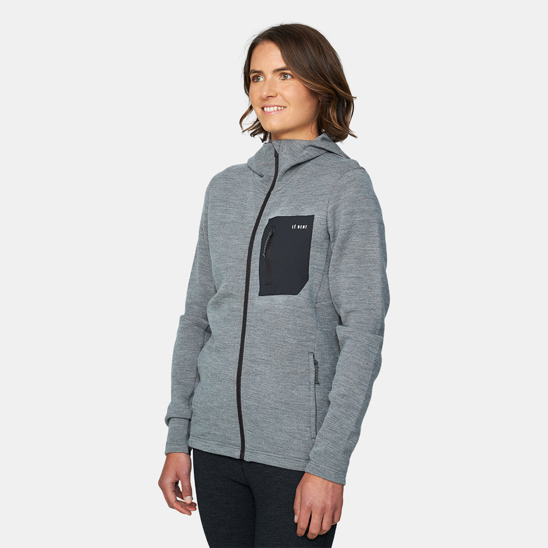 Womens Sentinel Midweight Waffle Knit Zip Hoody