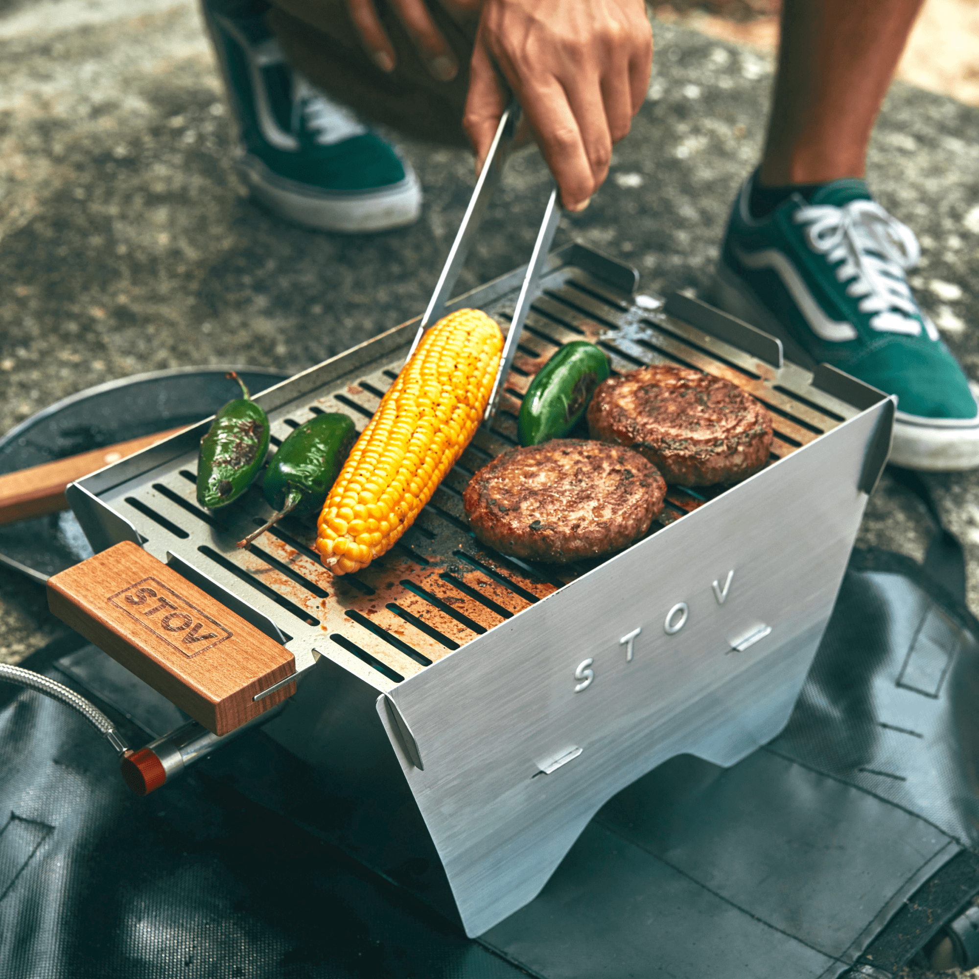 So easy to barbecue on the compact and portable gas STOV BBQ in Australia.