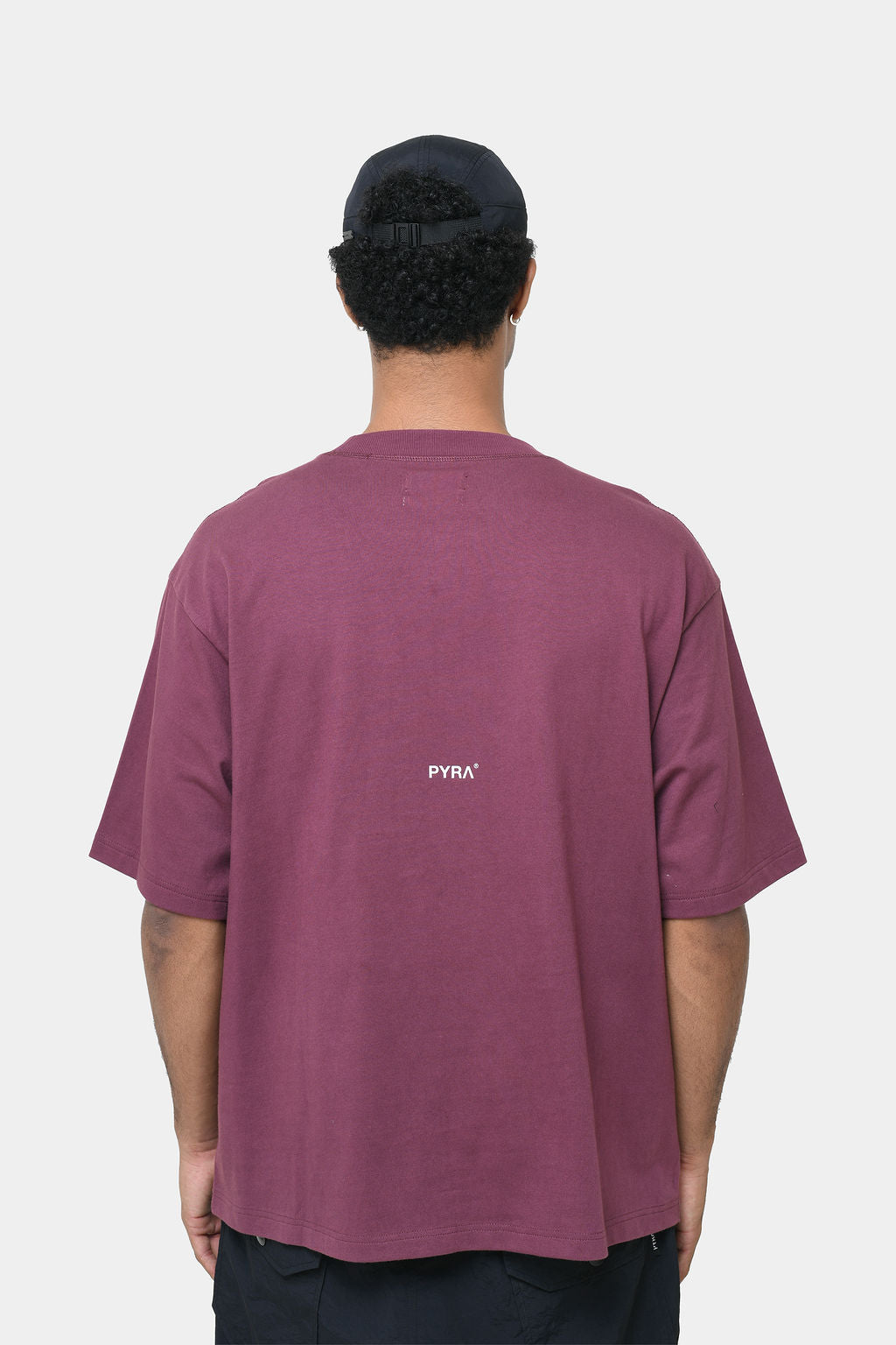STACKED BOX LOGO TEE - WINE