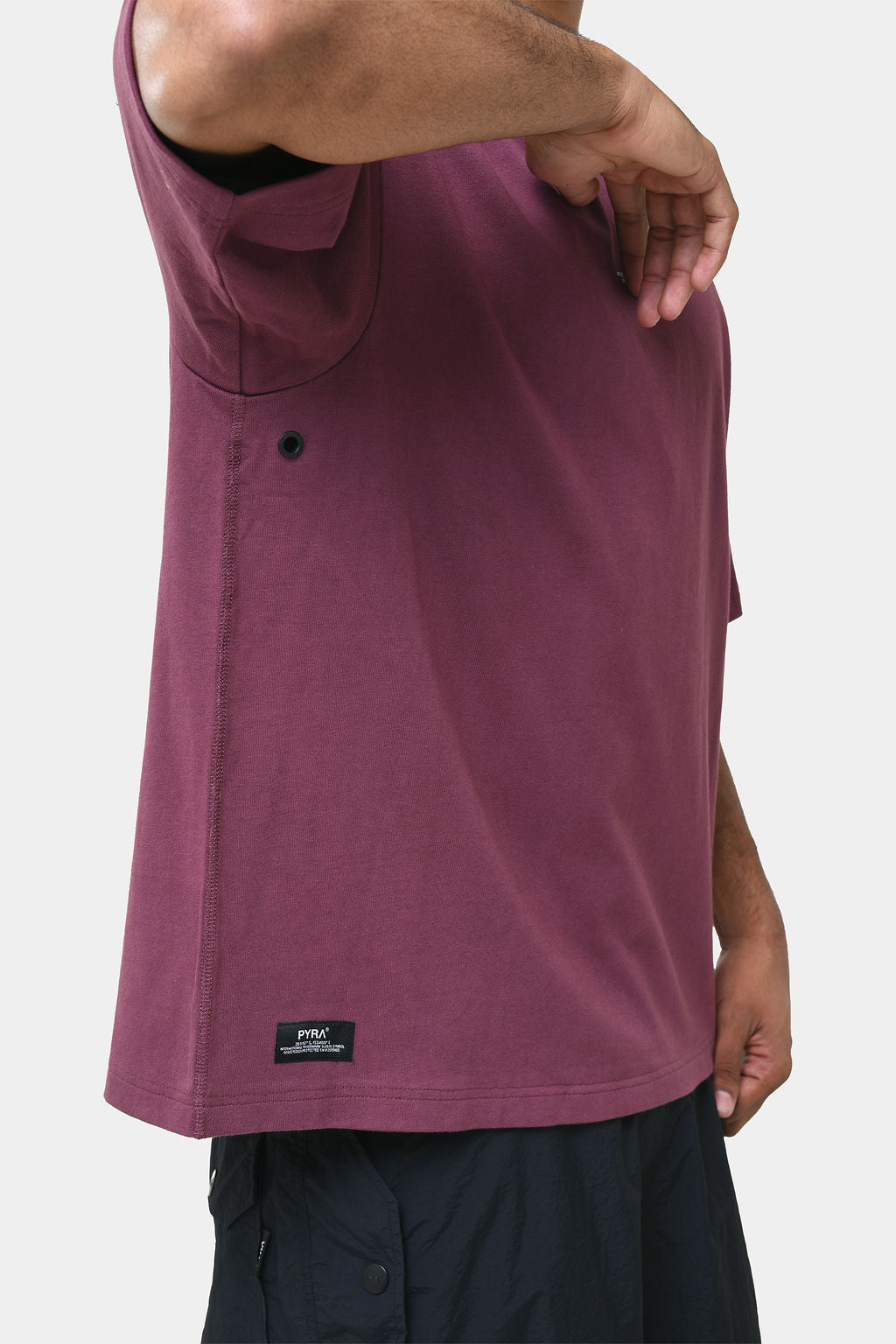 STACKED BOX LOGO TEE - WINE