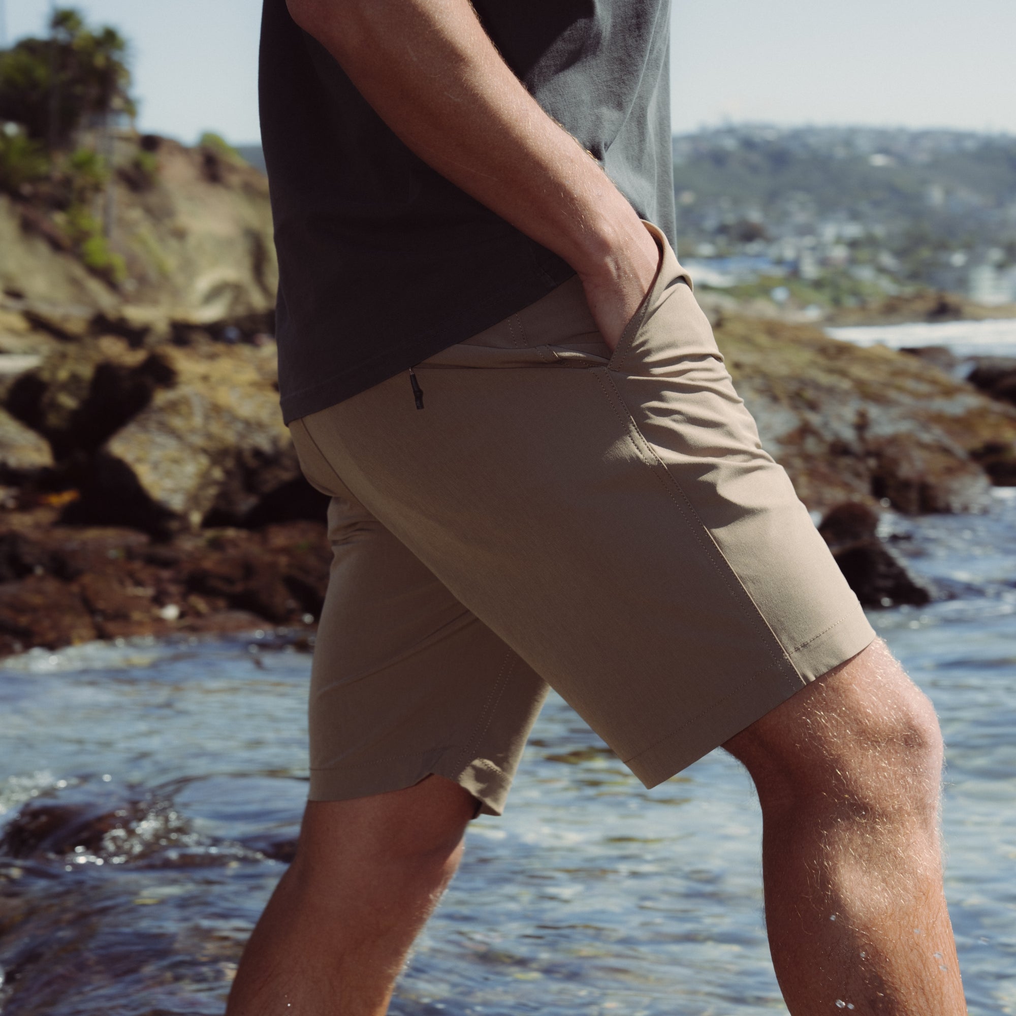 life-style-image Hytide Hybrid Shorts in action – lightweight performance shorts for outdoor and water adventures
