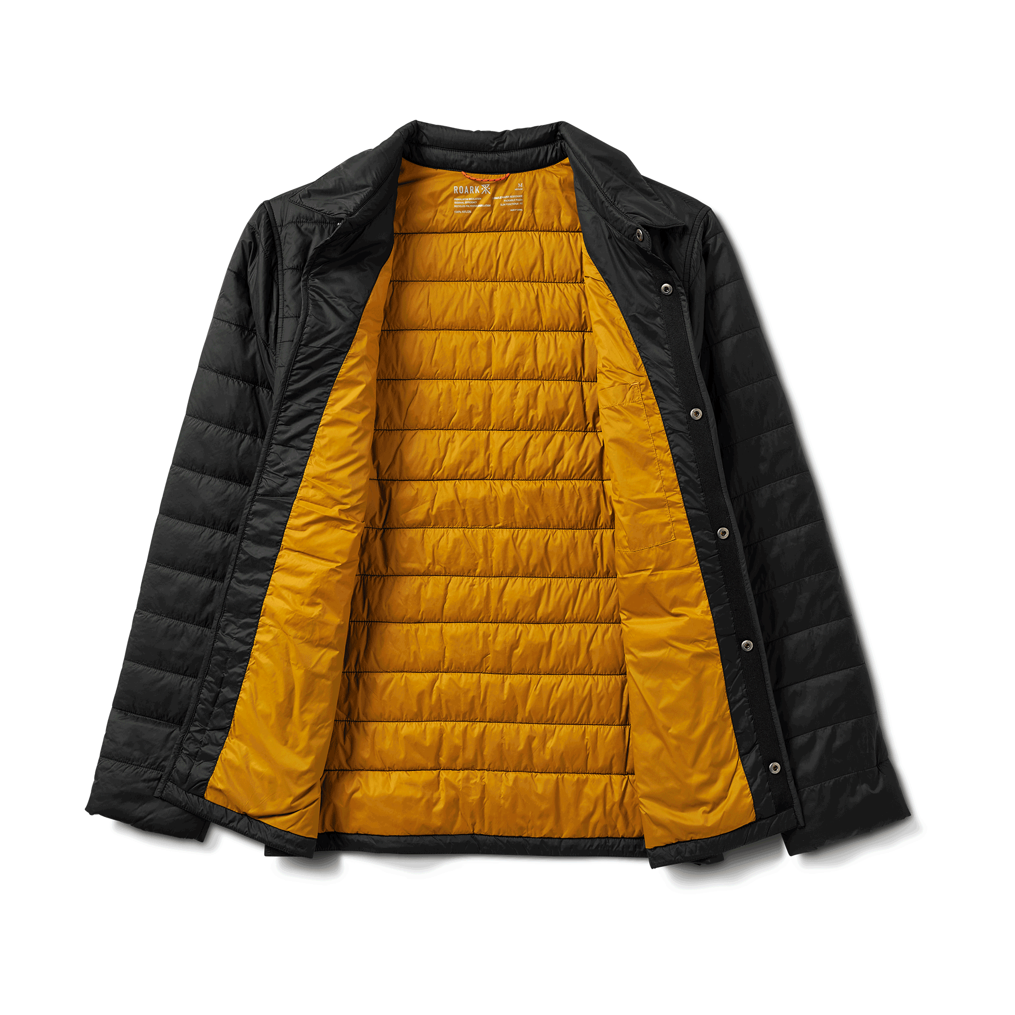 The inside of Roark men's Chopper Jacket - Black