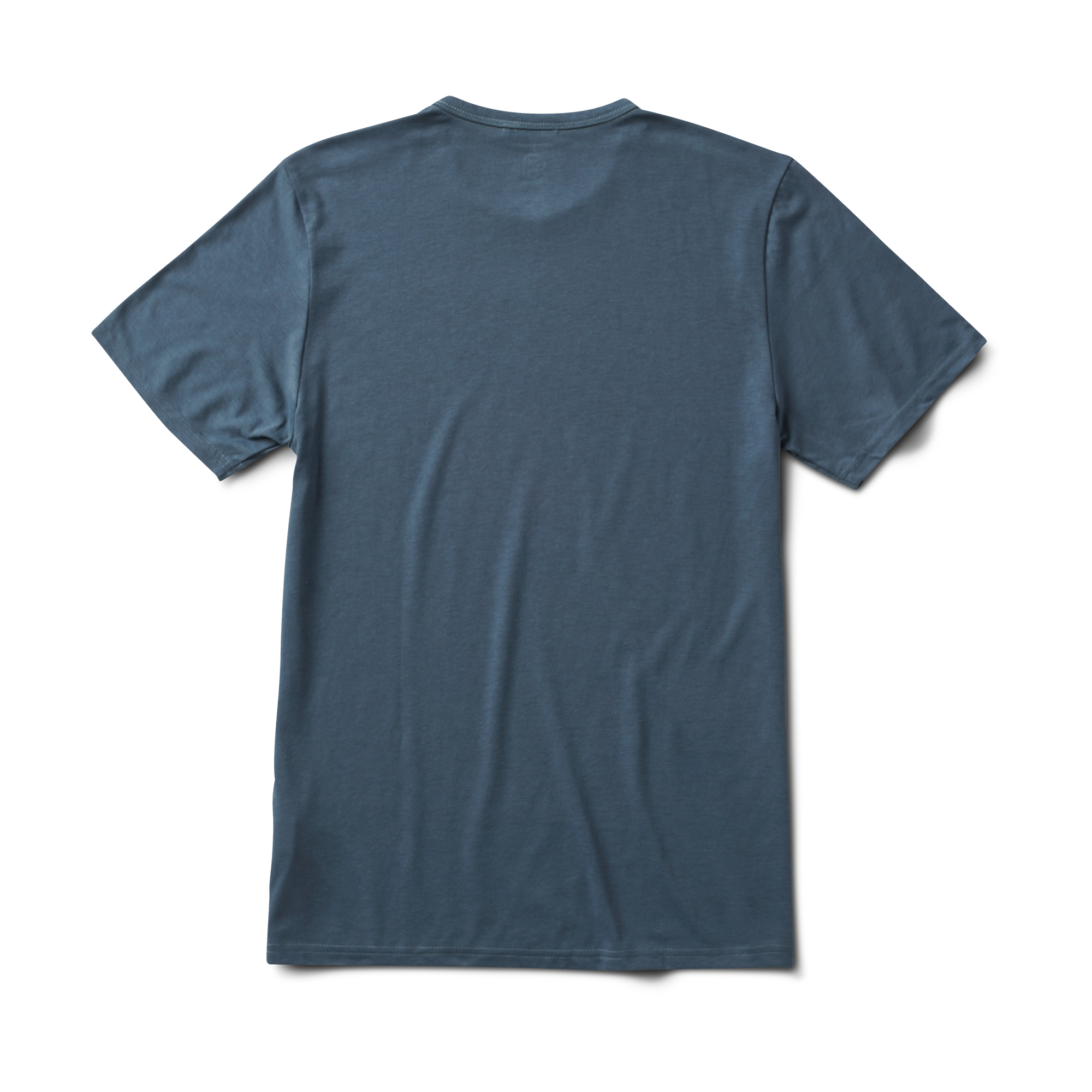 A close-up image of the Roark Mathis Core Short Sleeve Tee in blue, showcasing the details and craftsmanship. Shop the official Roark store now.