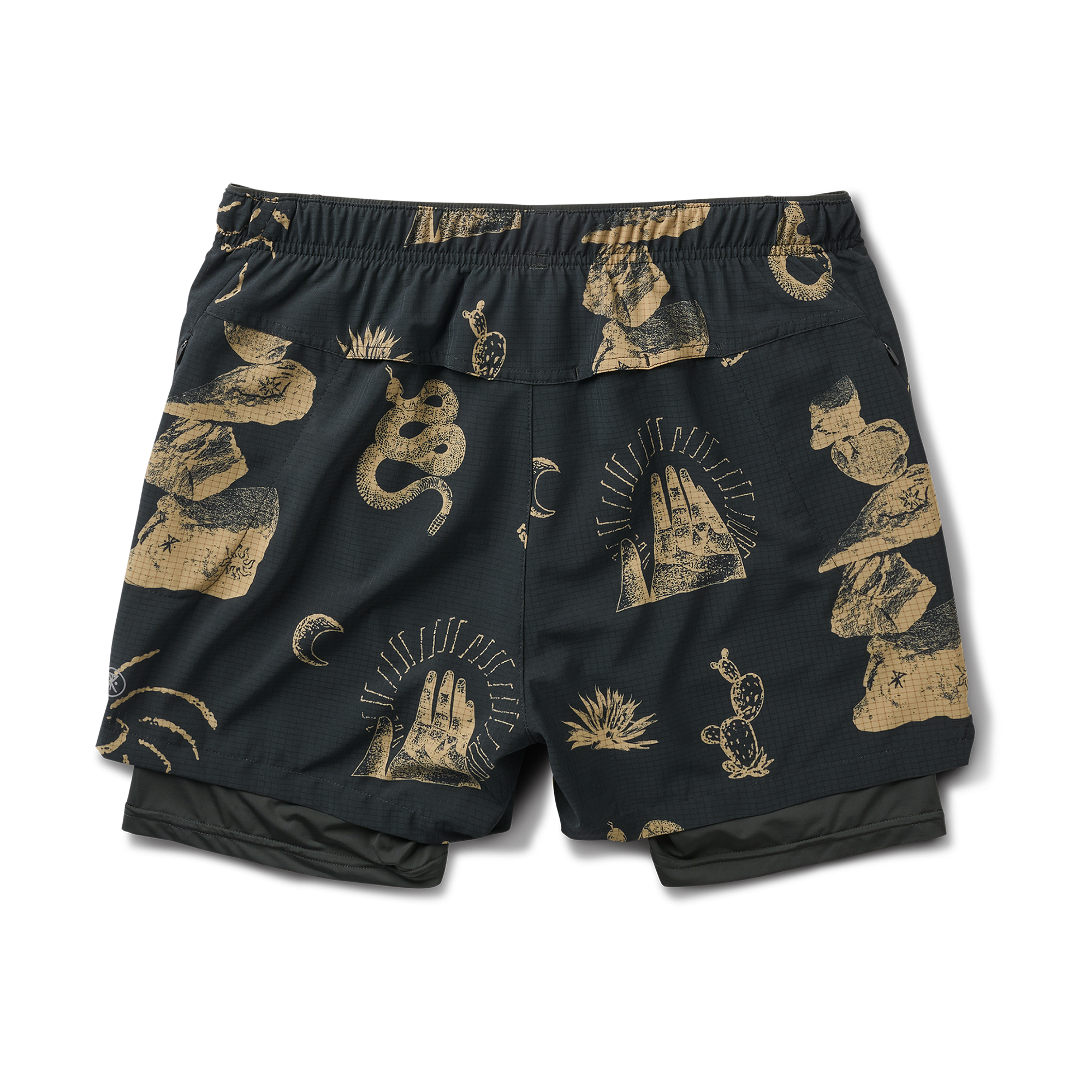 Versatile Roark black boardshorts suitable for outdoor and water adventures