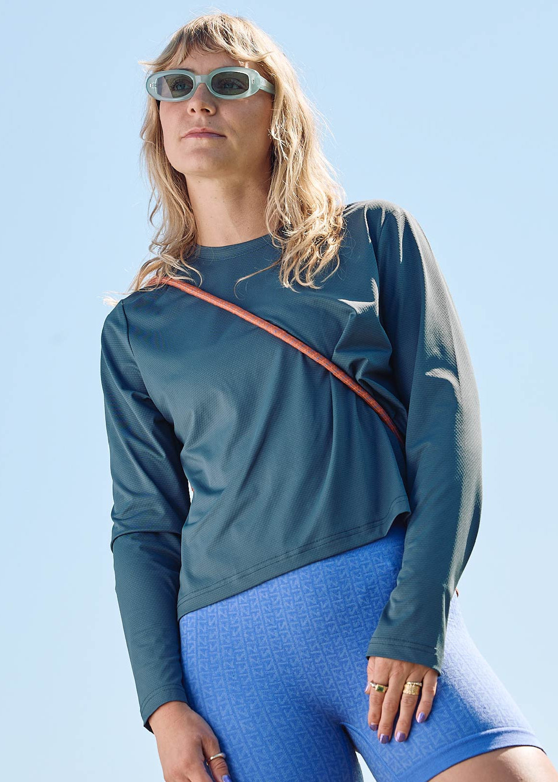 Sun Ray UPF50+ Sun Protection Clothing All G Long Sleeve Tee deep teal boxy fit