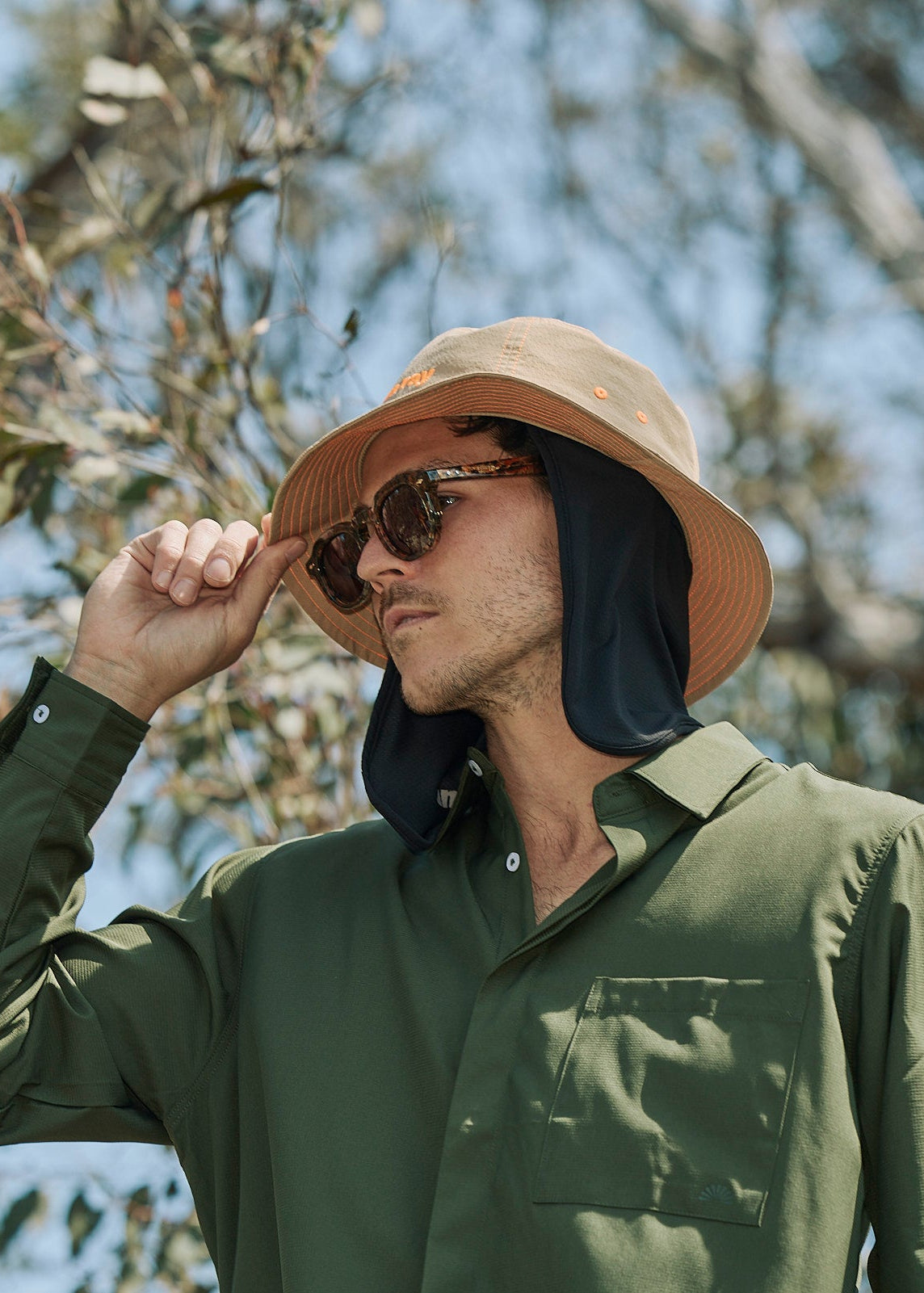 Sun Ray UPF50+ Convertible Bucket Hat with legionnaire flap
