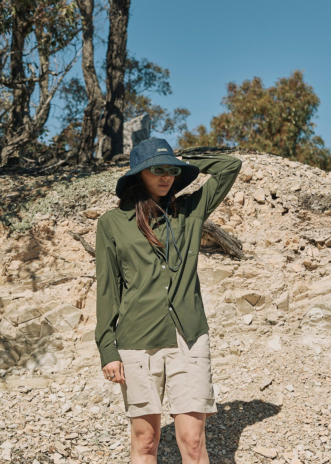 Sun Ray UPF50+ Sun protection shady wide brim hat denim blue