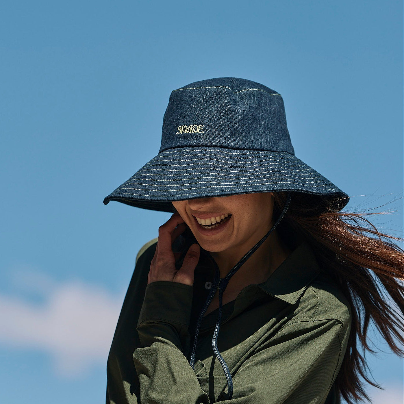 Sun Ray UPF50+ Sun protection shady wide brim hat denim blue