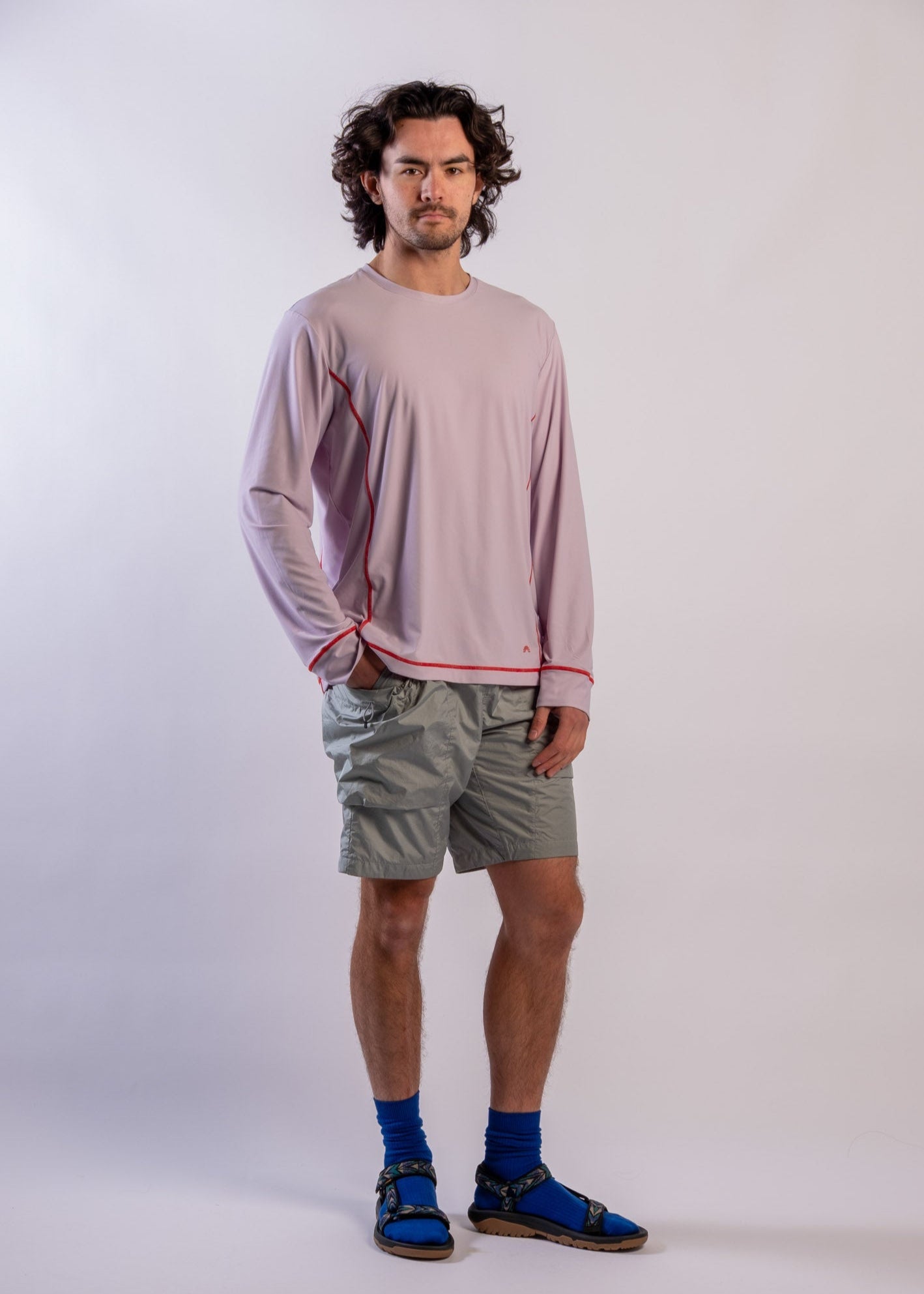 Sun Ray men's UPF50+ Sun Protection All G uv Tee long sleeve Lilac