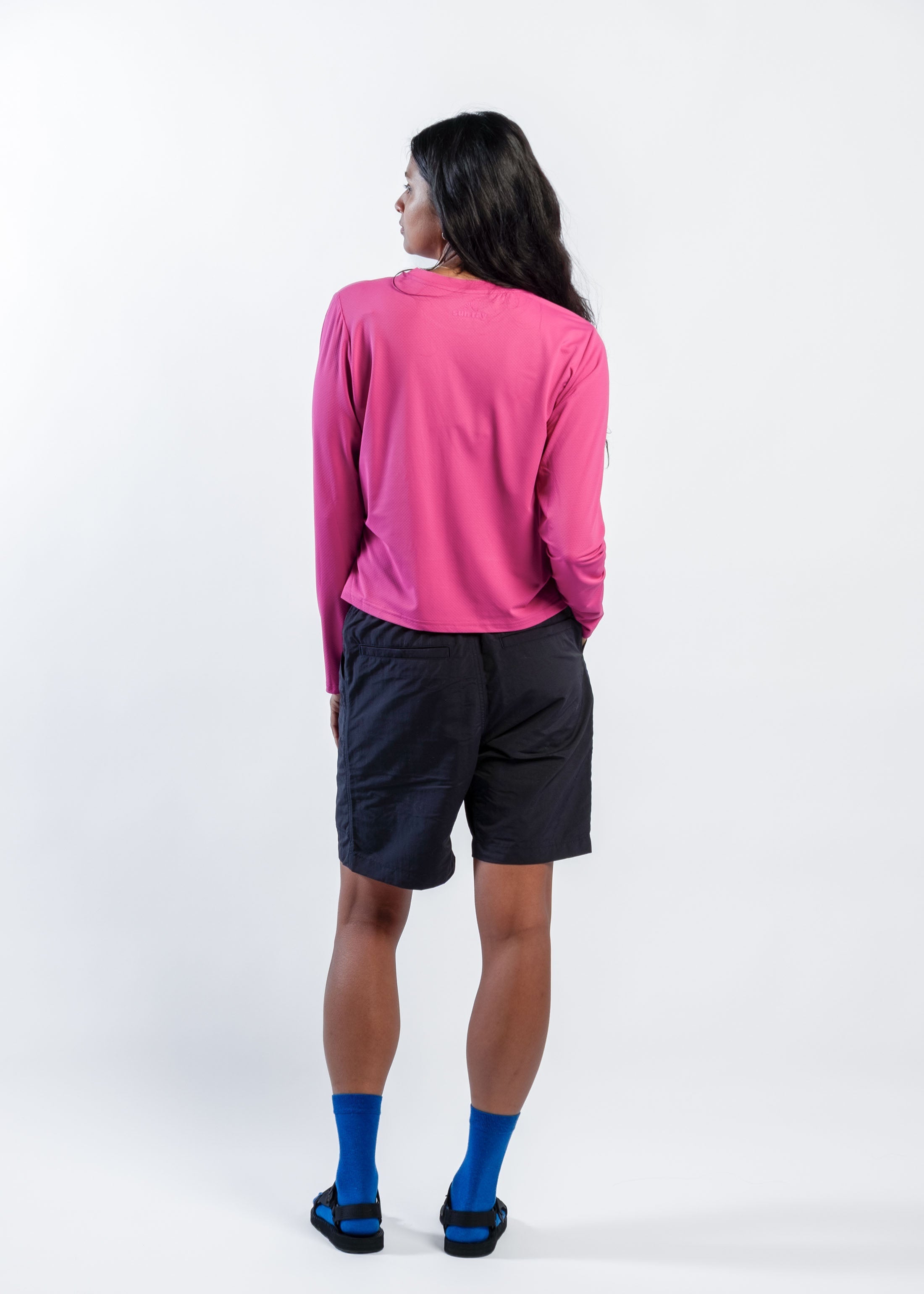 Sun Ray UPF50+ Sun Protection Clothing All G Long Sleeve Tee fuchsia boxy fit