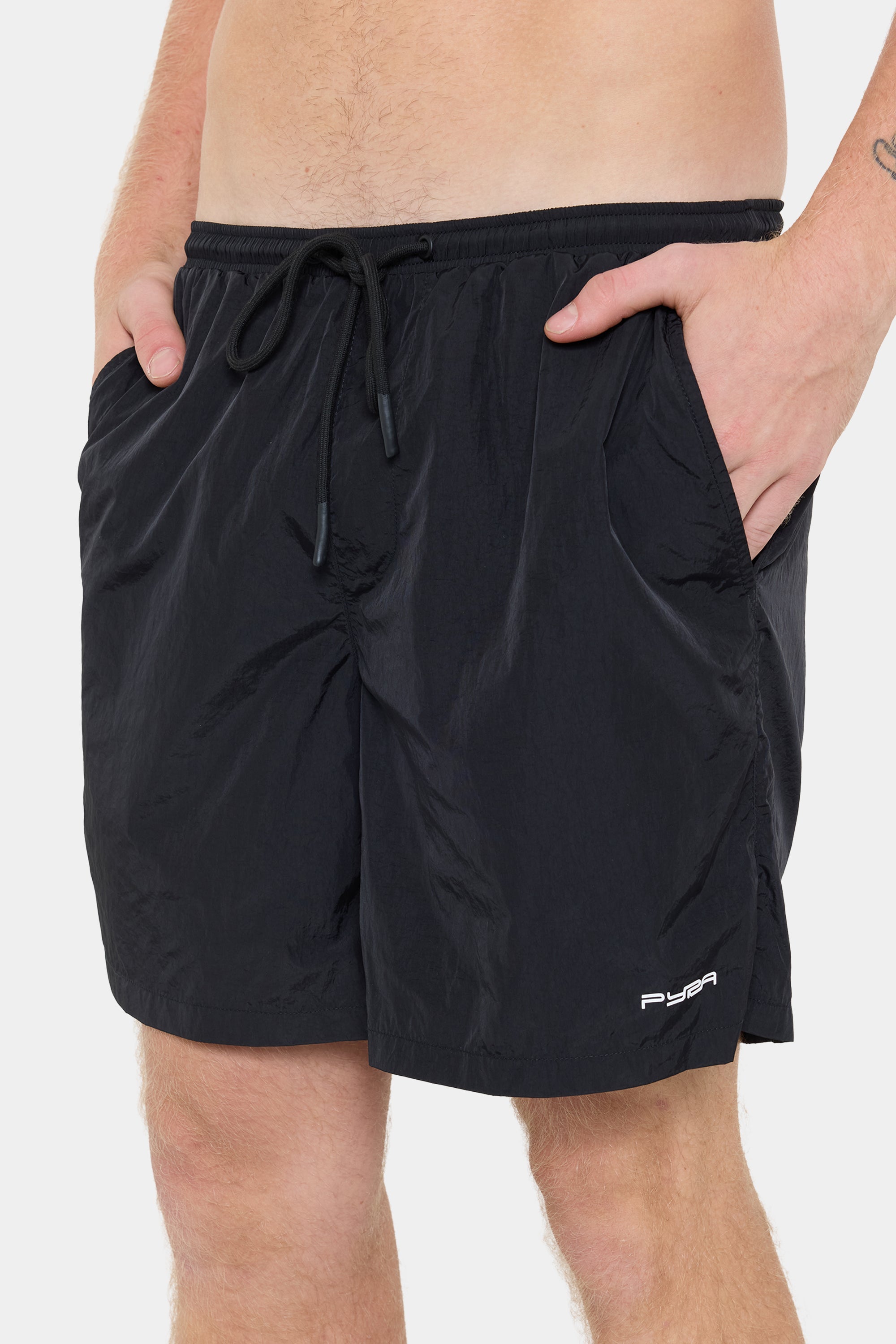 NYLON BEACH SHORT - BLACK